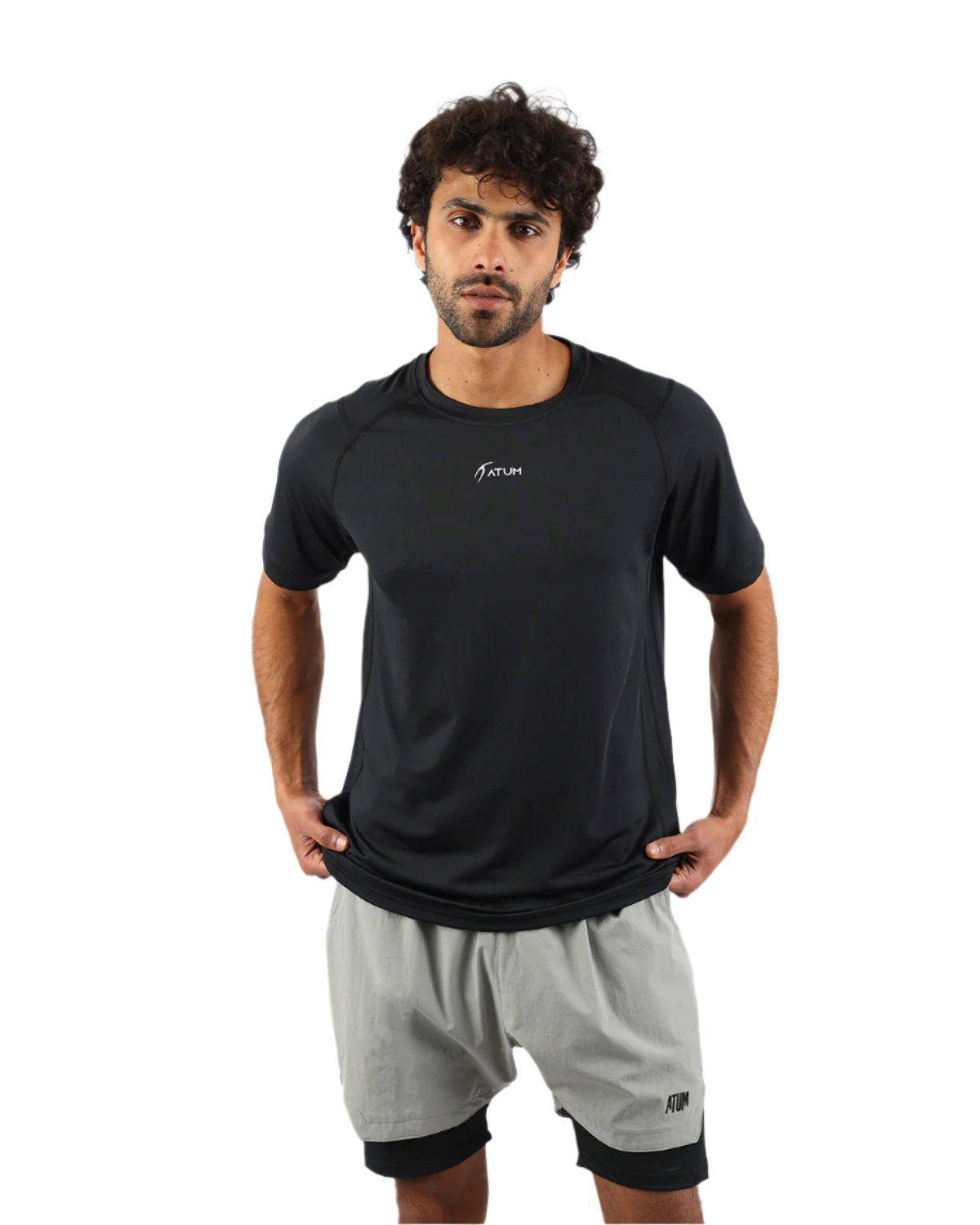 Energy Flow Men's Black T-Shirt-Atum -79844746