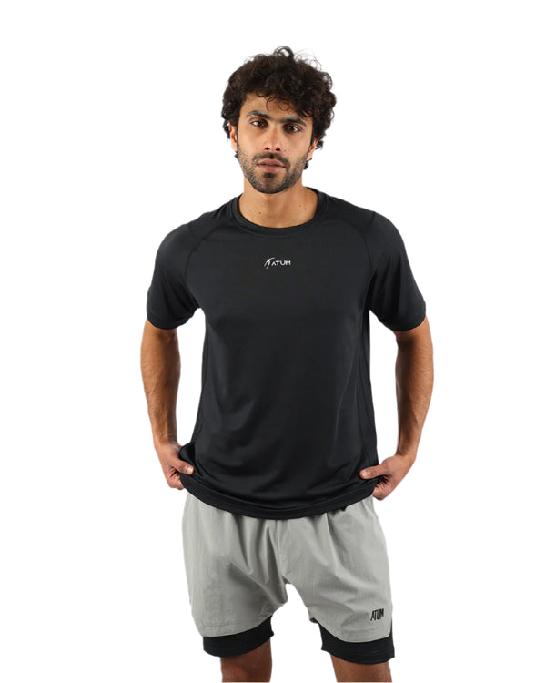 Energy Flow Men's Black T-Shirt-Atum -79844746