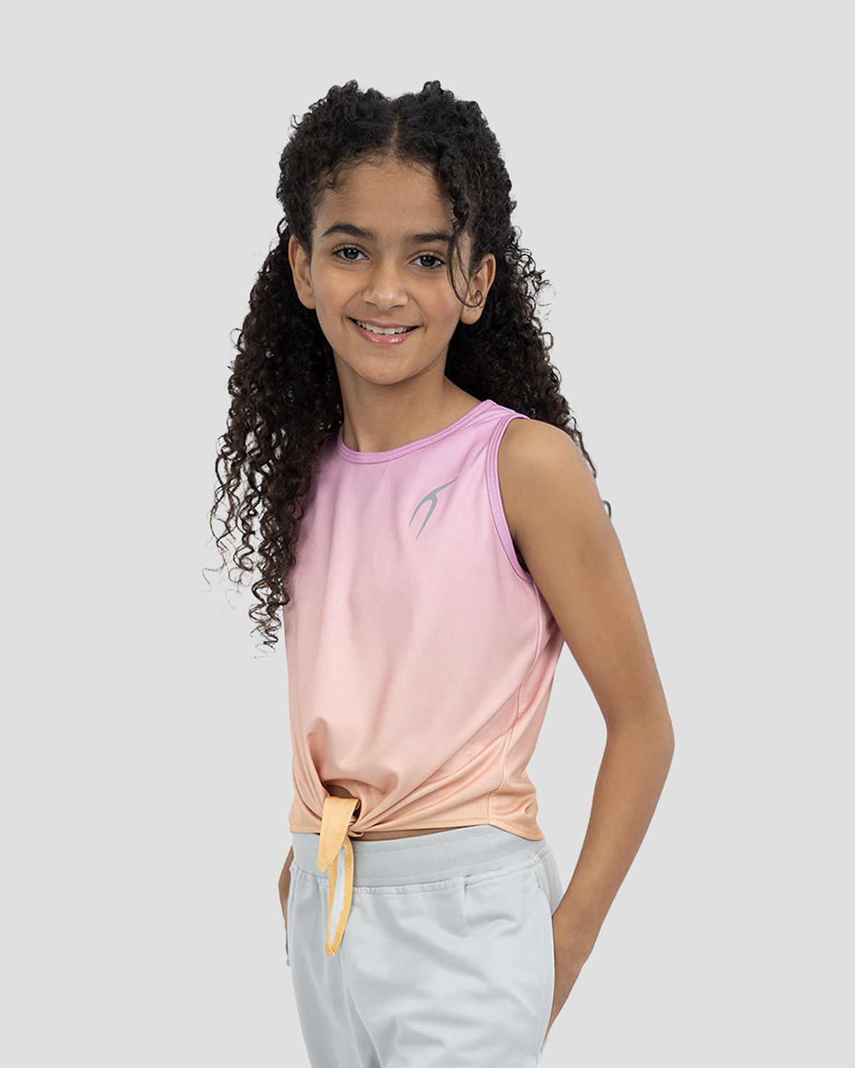 Girls Plain Rose Tank Top