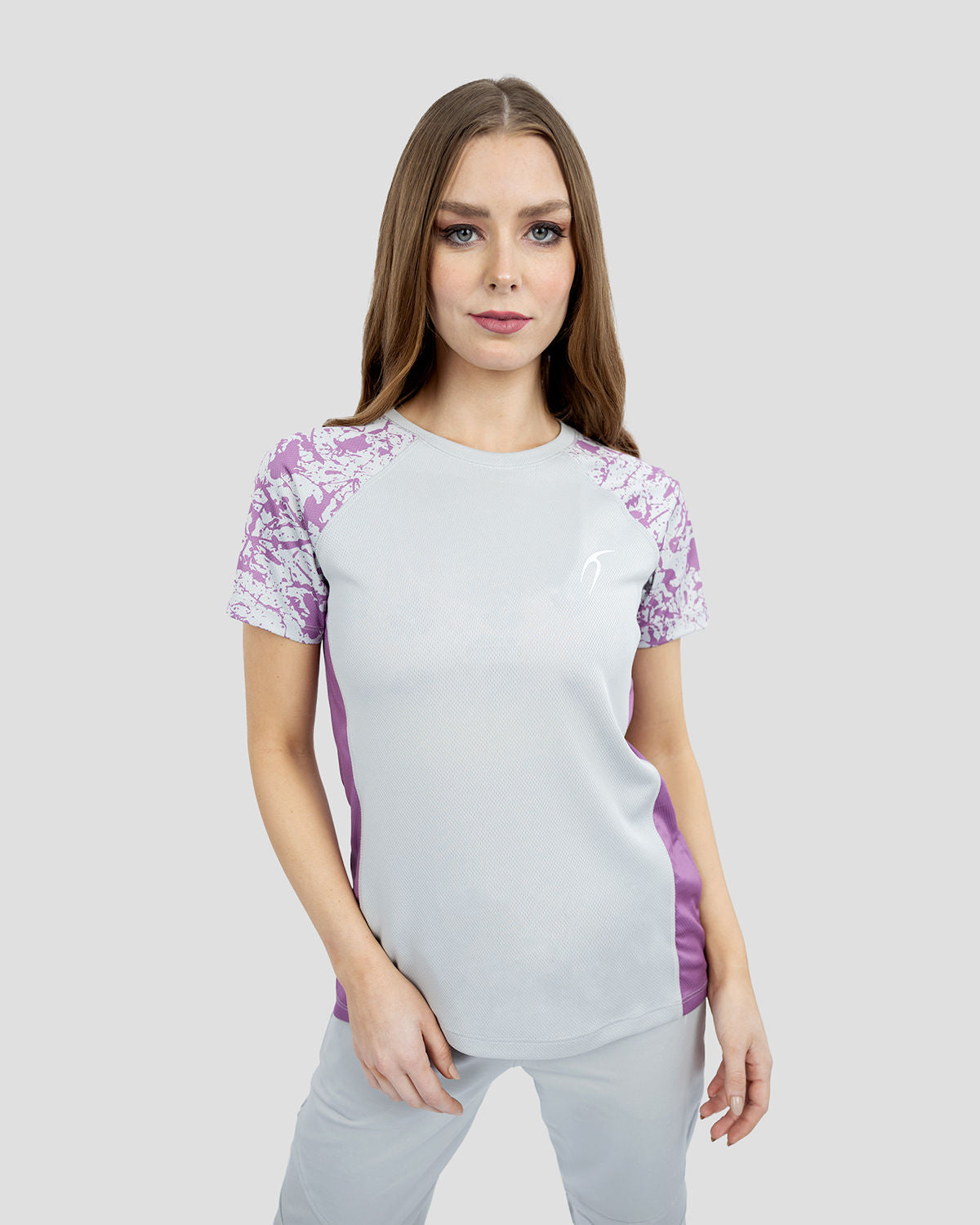 Women's Short Sleeves Gray T-Shirt-Atum -17258946