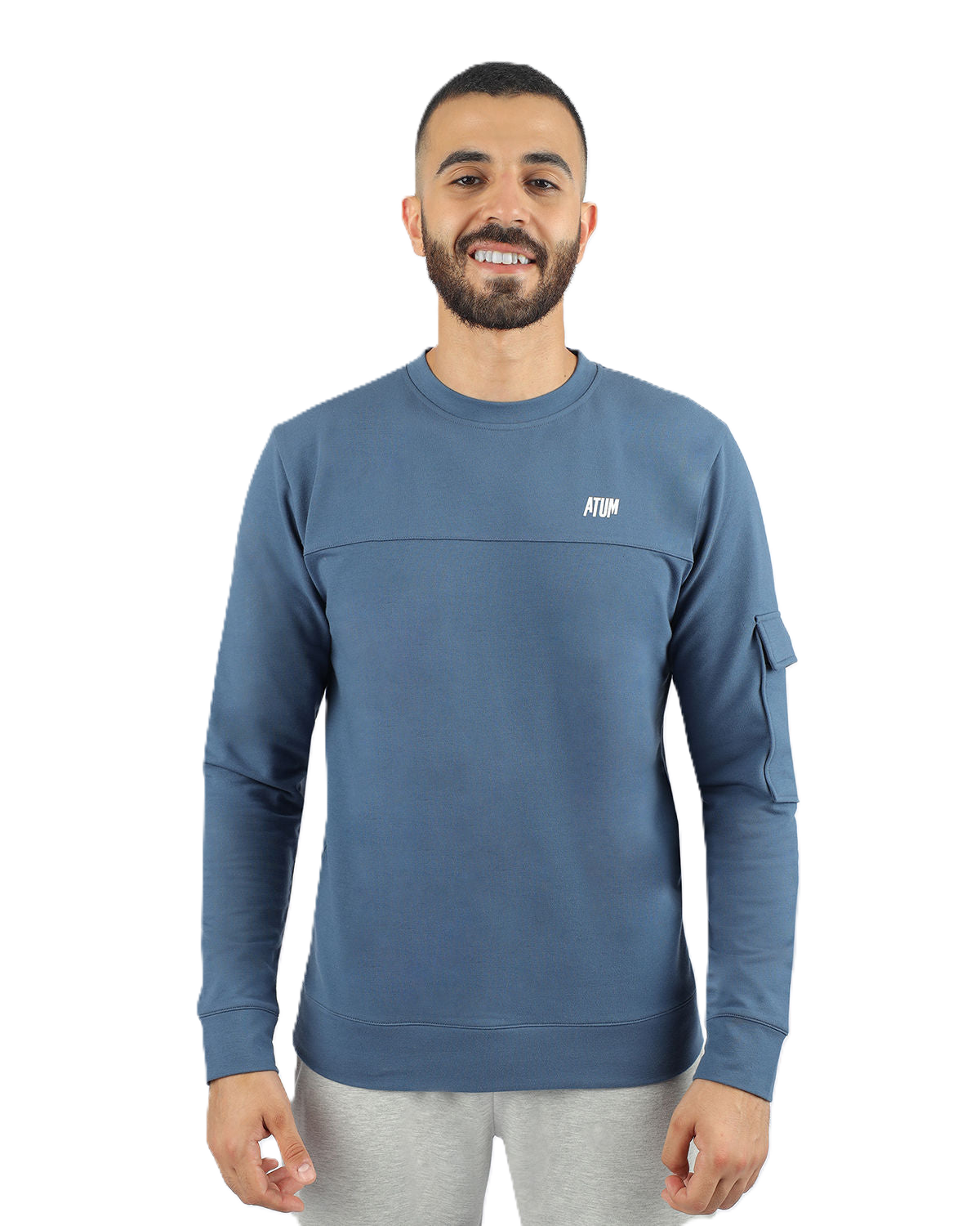 Men's Long-Sleeve Navy T-Shirt-Atum -82331643