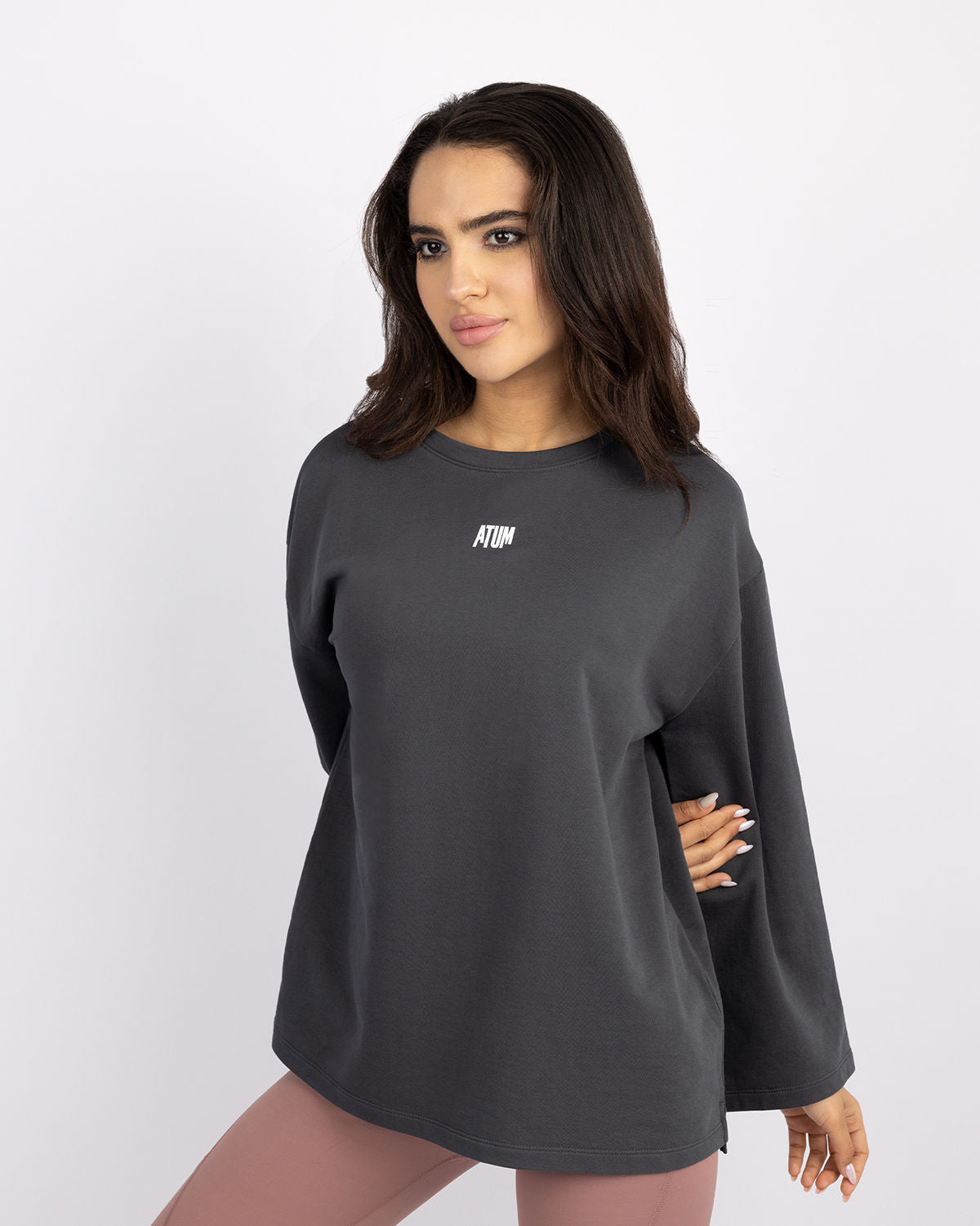 Elegance Oversize Gray T-Shirt-Atum -79682112