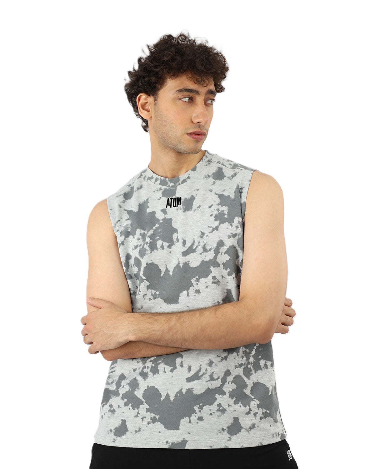 Men's Essential Gray Tank Top-Atum -70871220