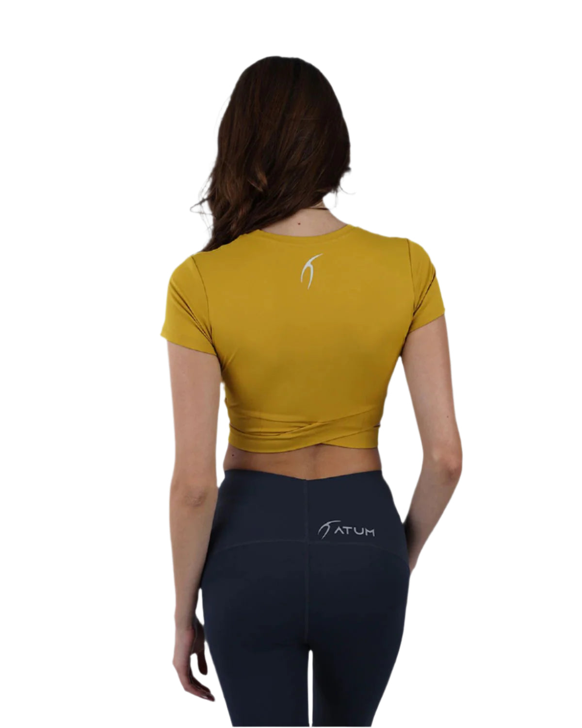 Twisted Short Sleeves Yellow Crop Top-Atum -52620167