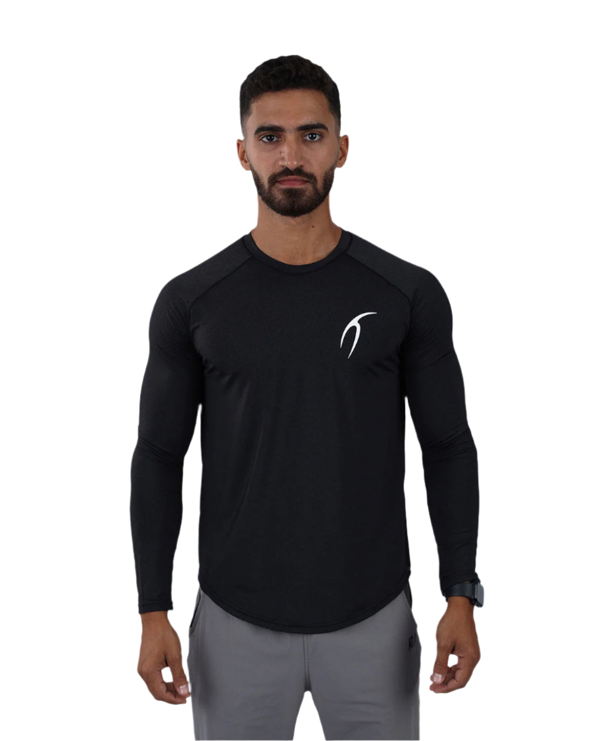 Long Sleeve Running Black Tee-Atum -56424898