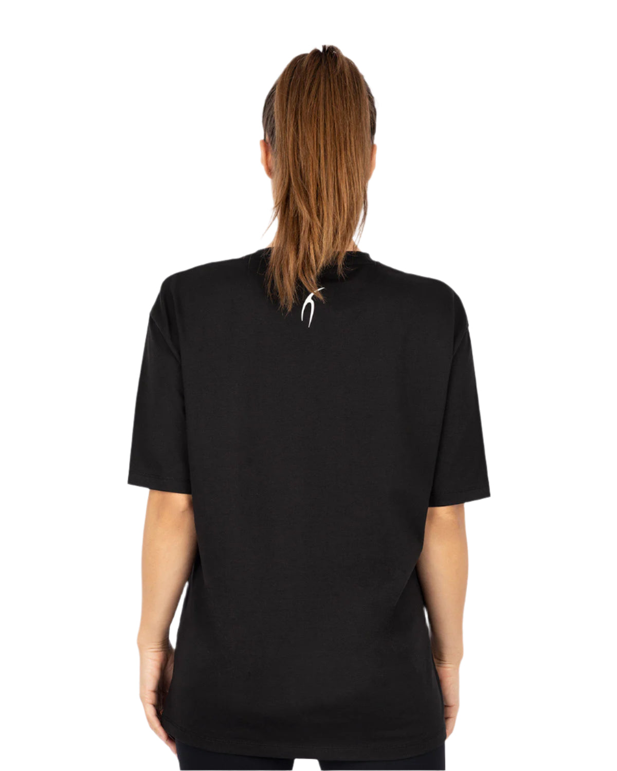 Oversize Printed Women's Black T-Shirt-Atum -35365737