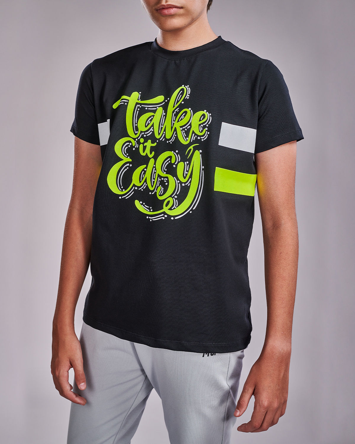Boy's Basic Printed Black T-shirt-Atum -9871303