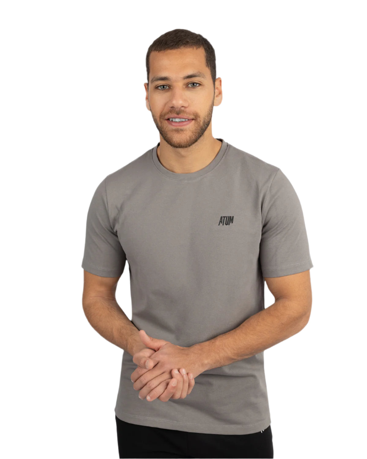 Basic Cotton Gray T-Shirt-Atum -45441876