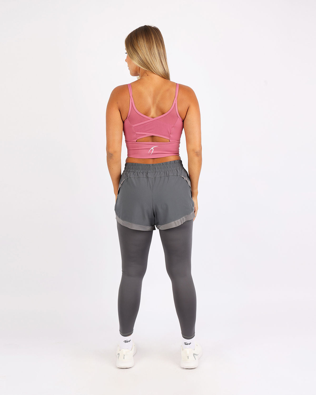 Pocket Wave Skort Gray Leggings-Atum -38223379