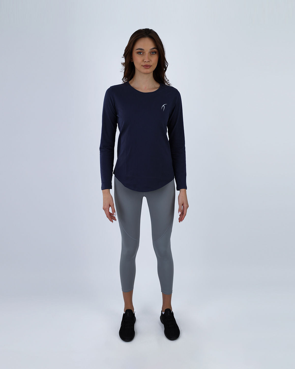 Basic Long Sleeve Navy T-Shirt-Atum -36896999