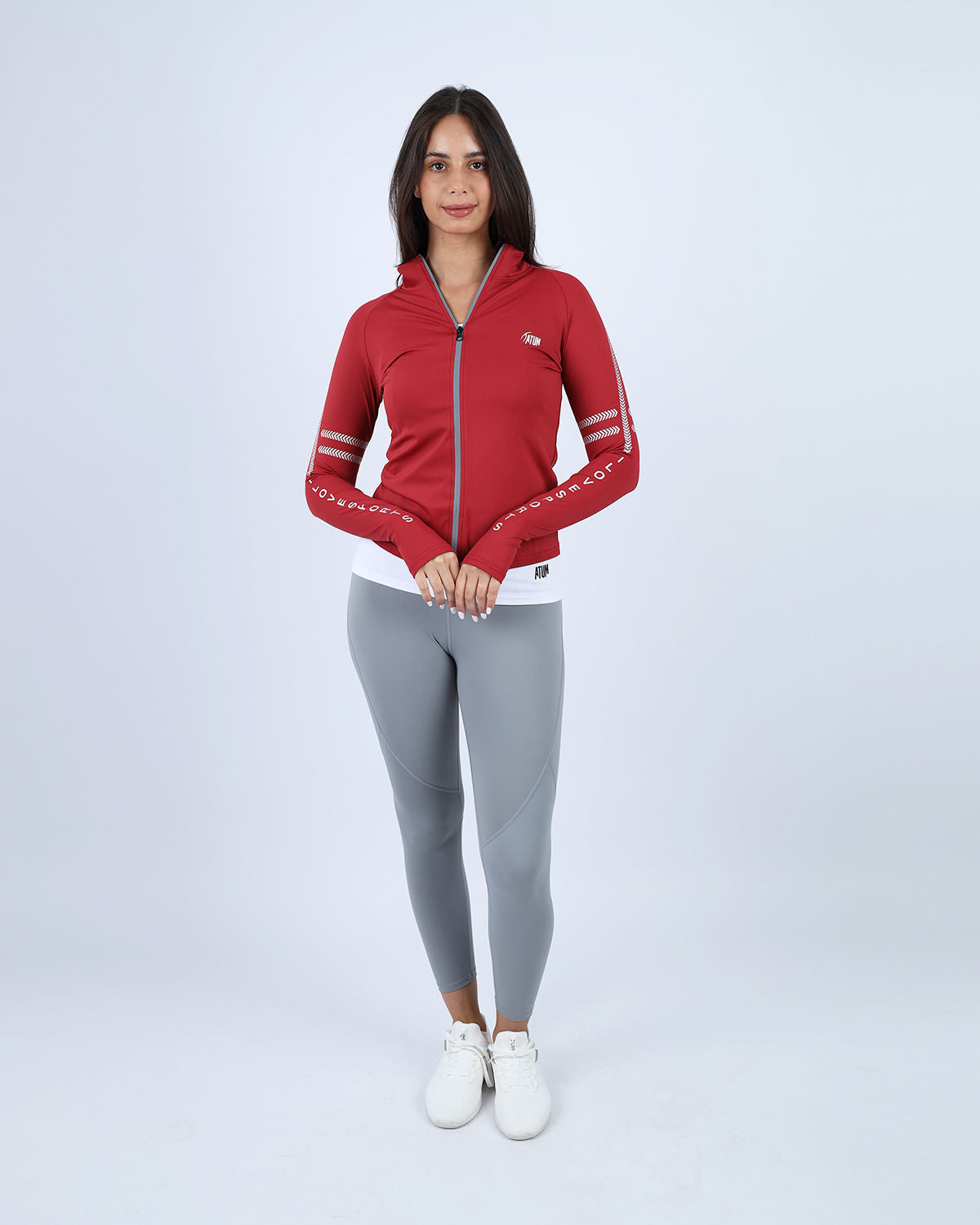 Athleisure Inspire Zip Red Jacket-Atum -89028407