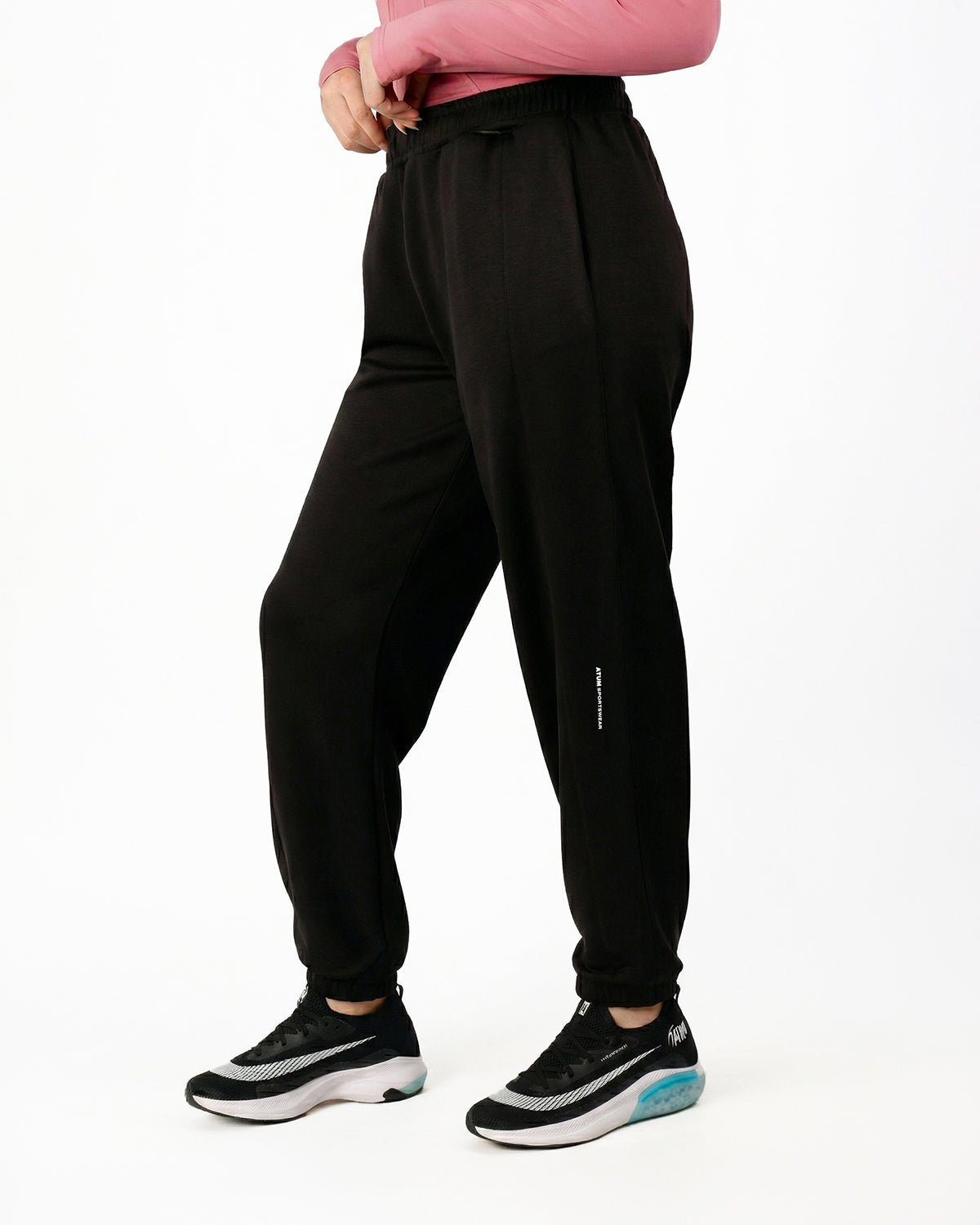 Relaxed Motion Black Pants-Atum -55880597
