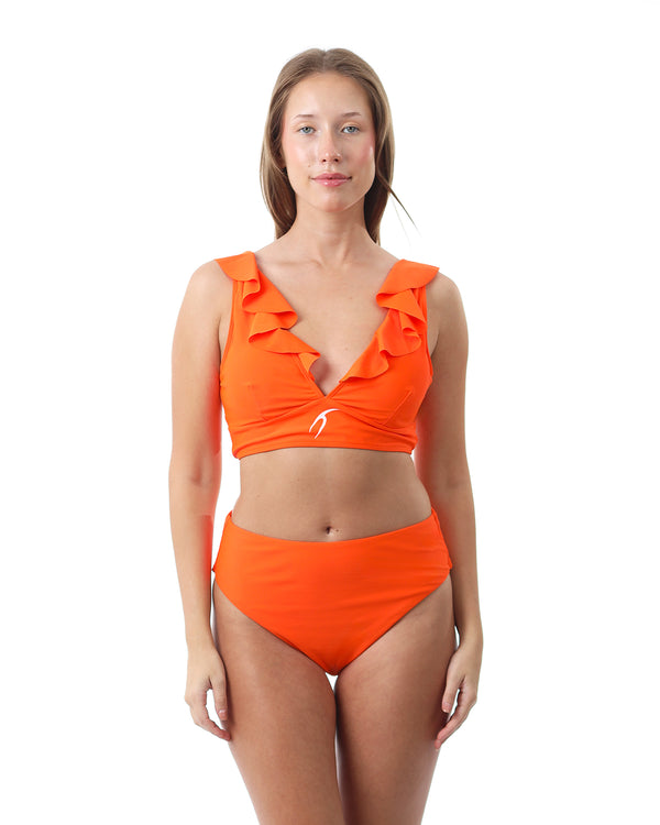 Trendy Ruffle Orange Bikini-Atum -16774184