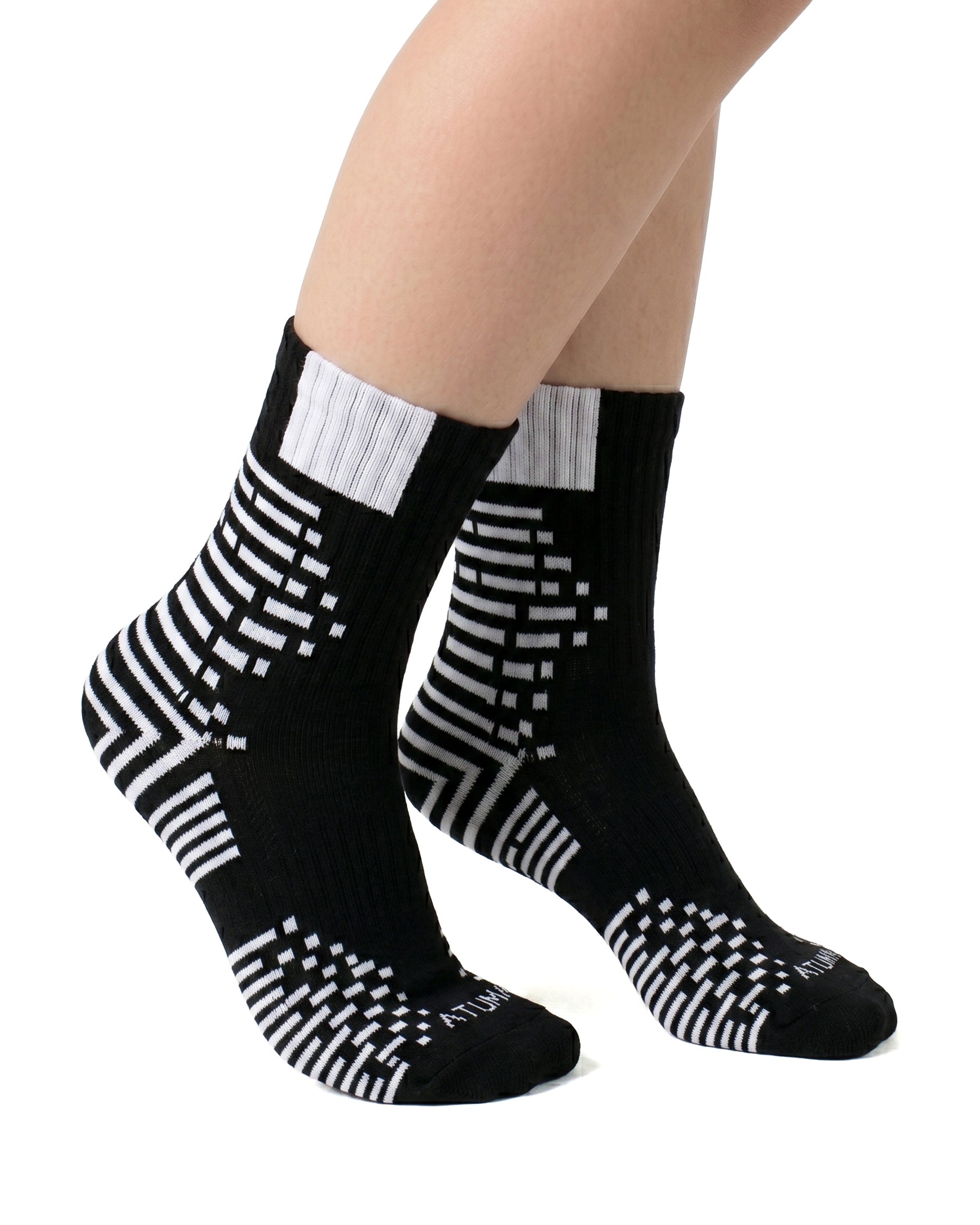 Kids Mid-Crew Black-Tex Training Socks-Atum -81502035