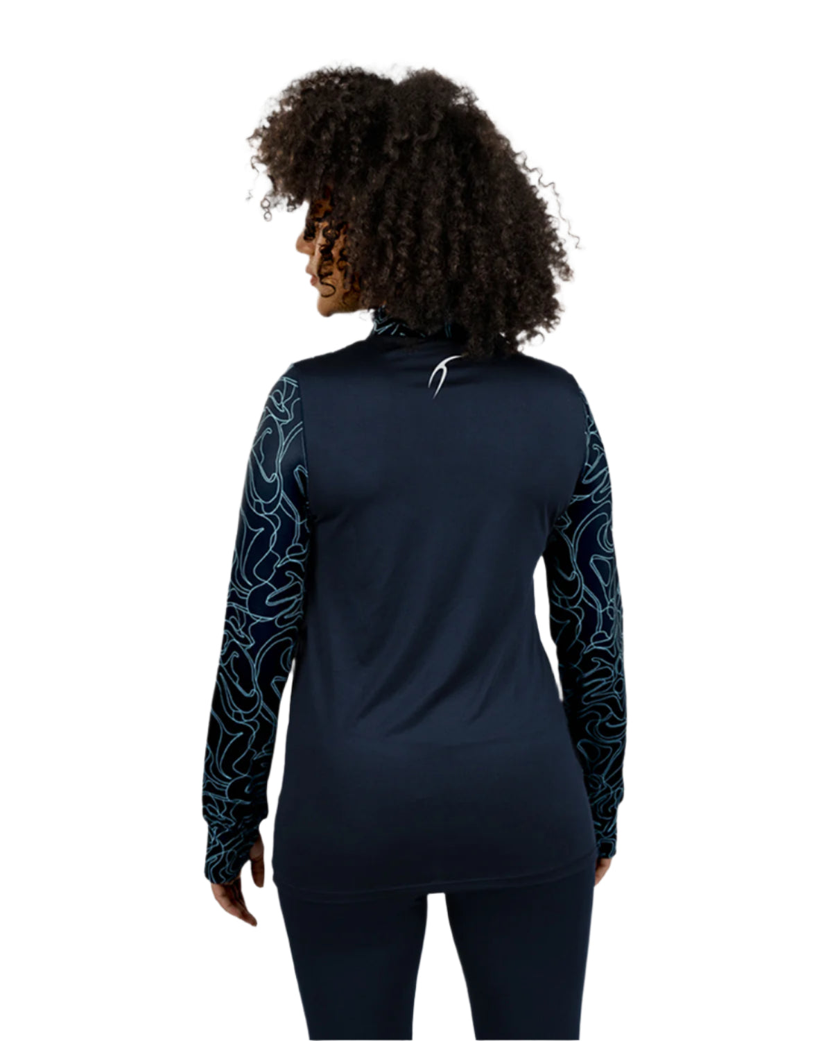 High-Neck Limitless Navy Top-Atum -95579165