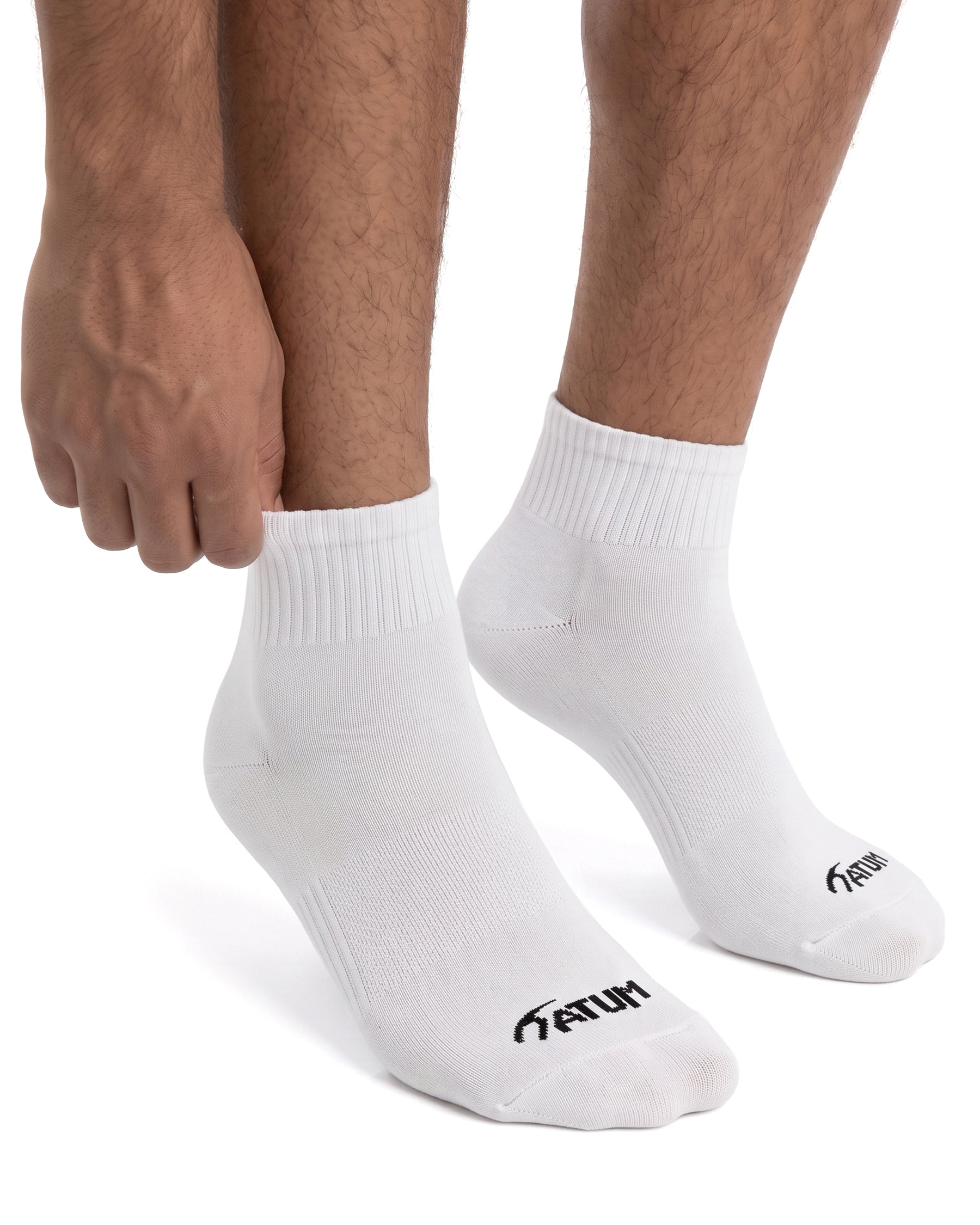 Unisex White Half Socks-Atum -30676230