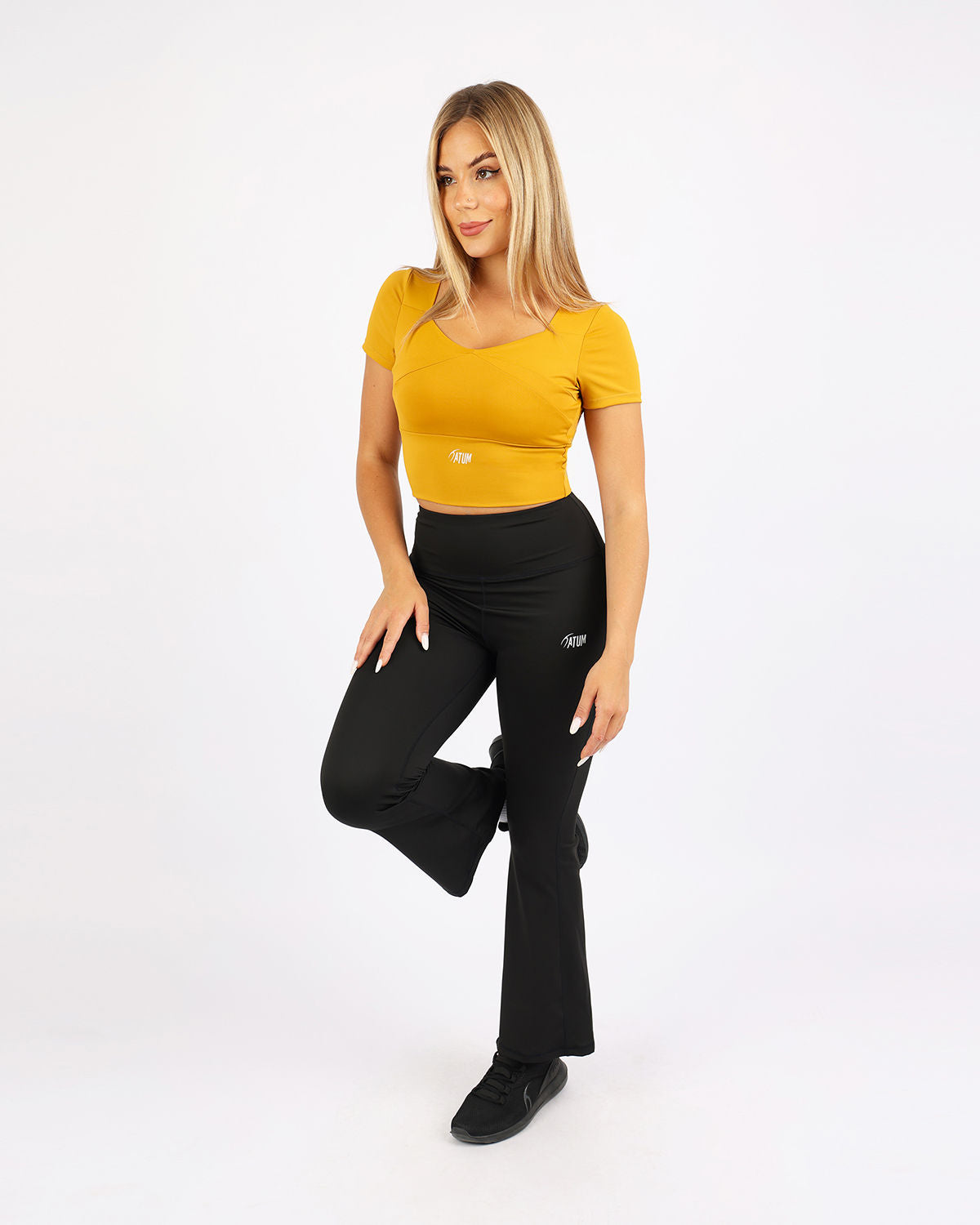 Wide Leg Yoga Black Leggings-Atum -73258393