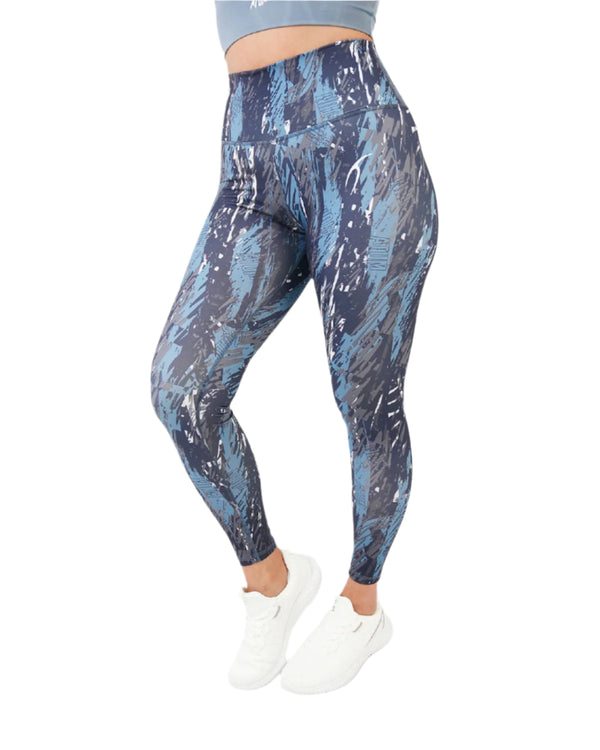 Marble Printed Navy Leggings-Atum -62777517