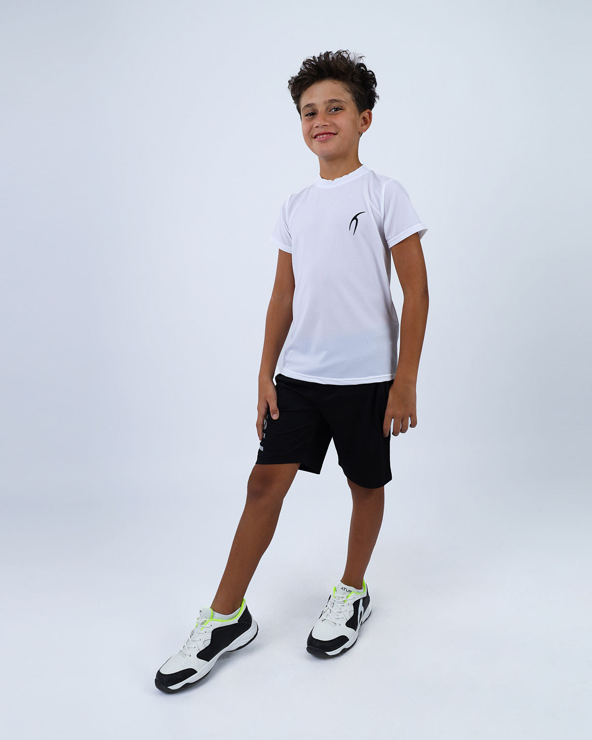 Crew Neck Short Sleeve White Breathable Top-Atum -36766365