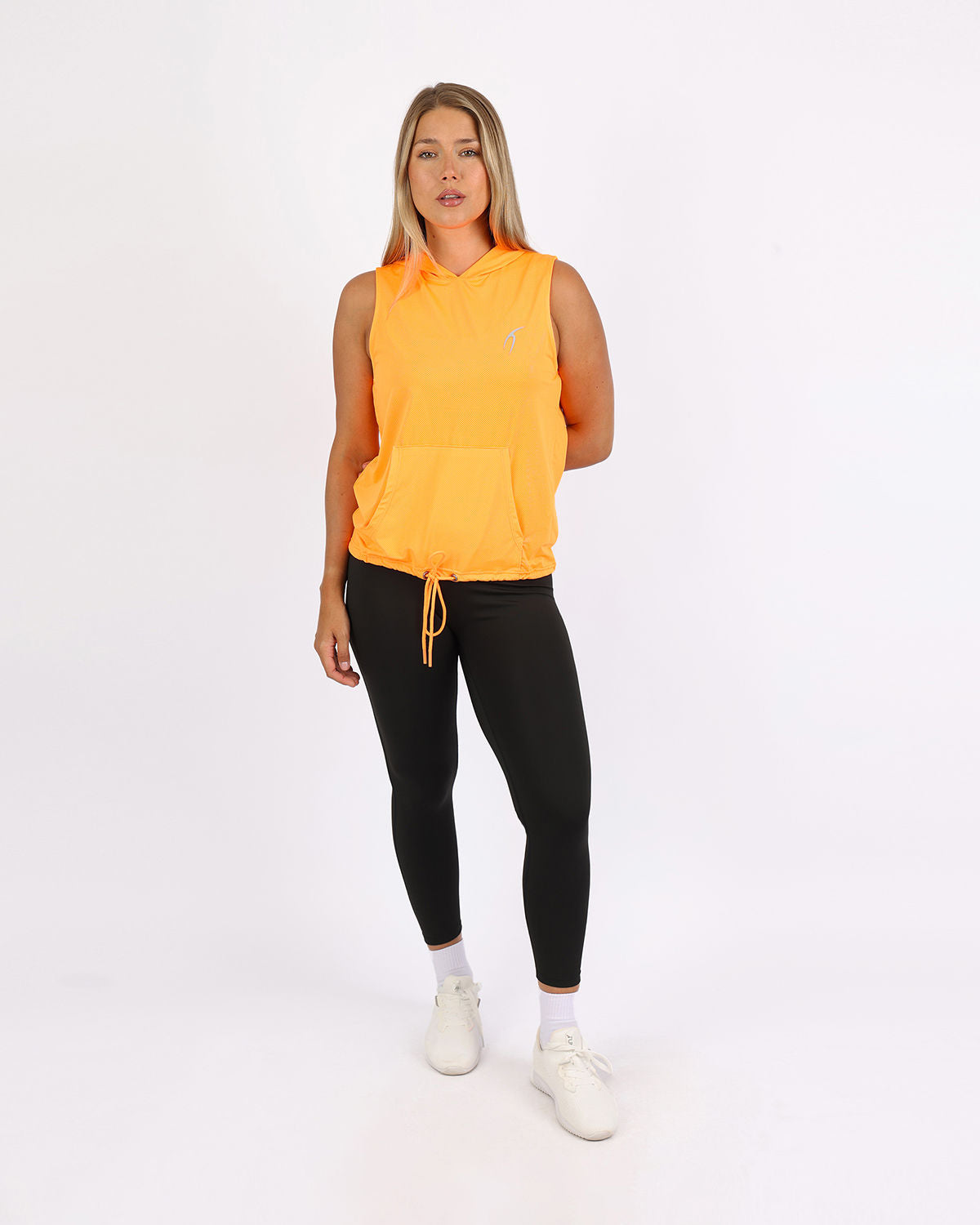 Sleeveless Breathable Orange Women's Hoodie-Atum -65169506
