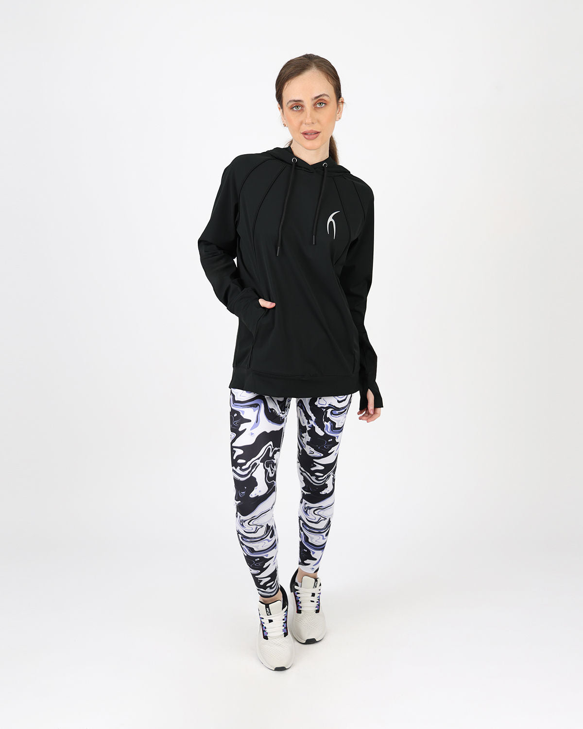 Long-Sleeve Training Black Hoodie-Atum -78036807