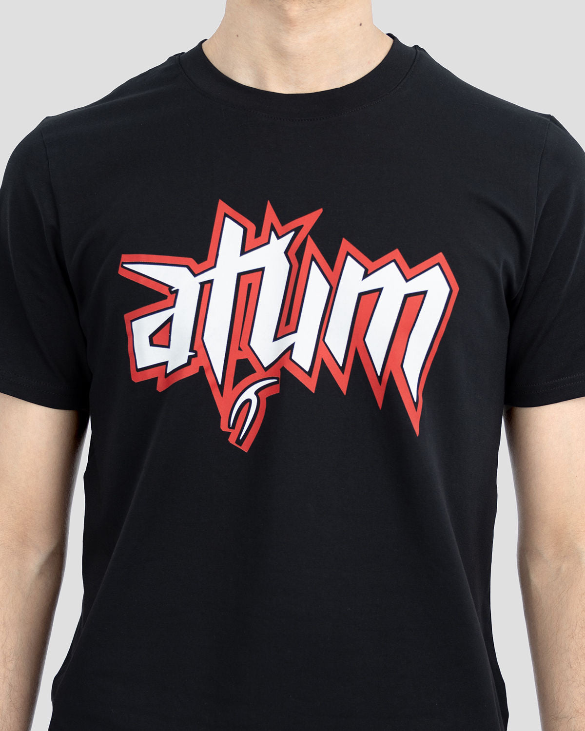 Men's Graphic Logo Black T-Shirt-Atum -22863567
