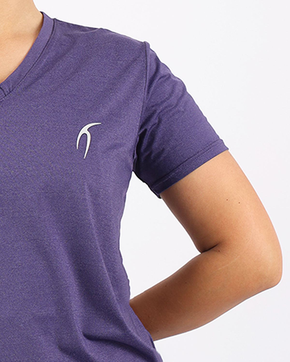 V Neck Training Purple Top-Atum -80246053