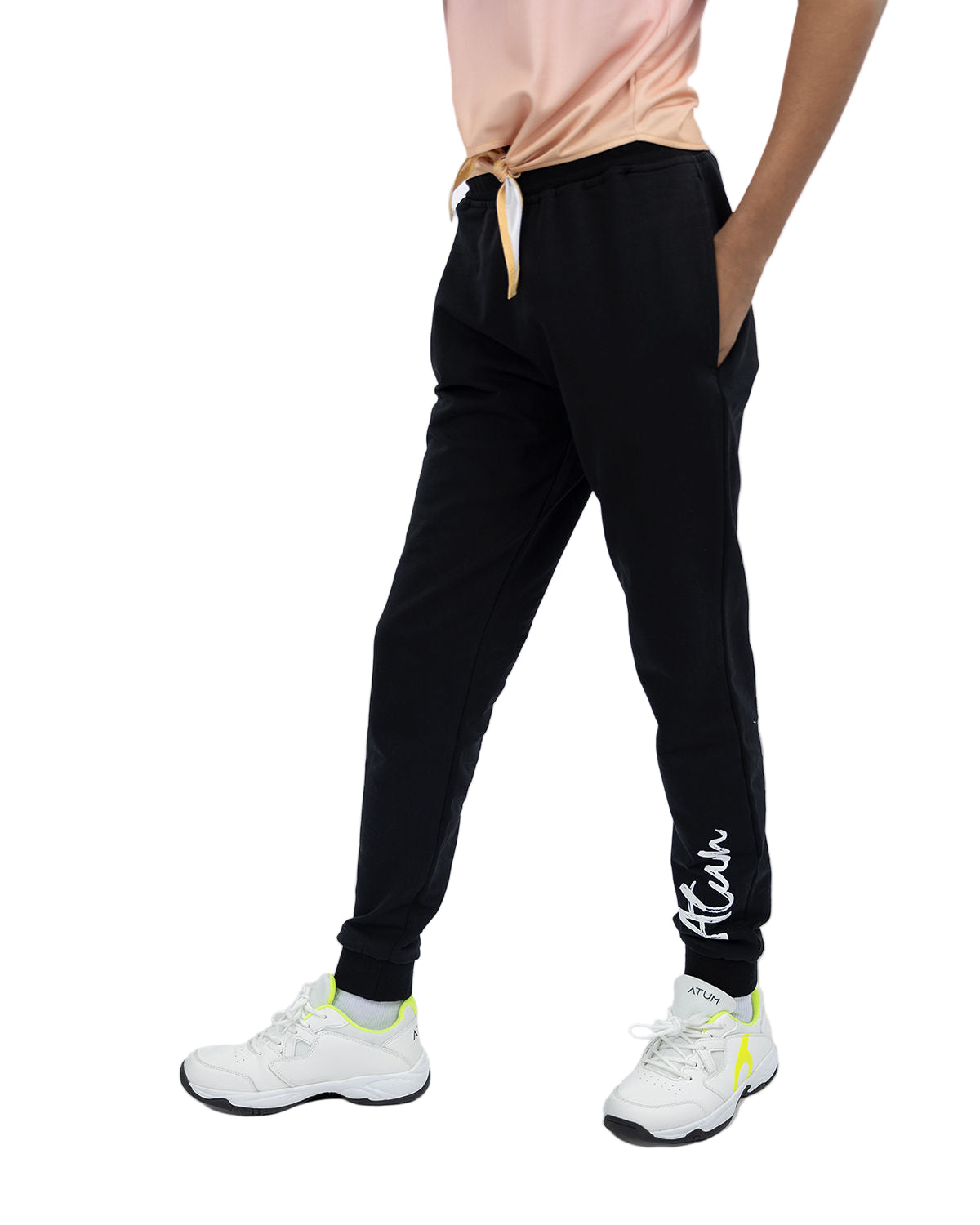 Smooth Girls Black Sweatpants-Atum -945366