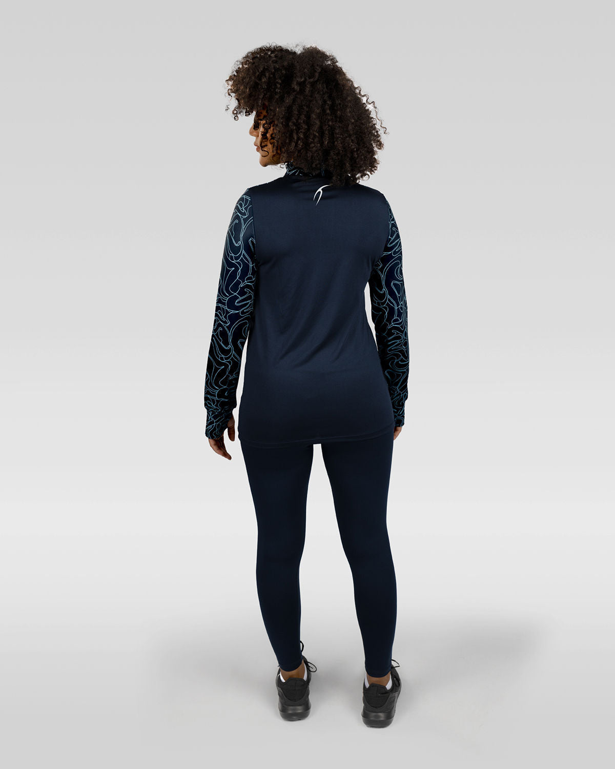 High-Neck Limitless Navy Top-Atum -66939780
