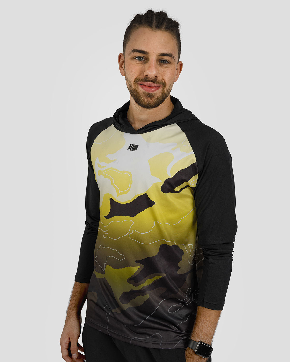 Training Long Sleeves Men's Yellow T-Shirt-Atum -851006