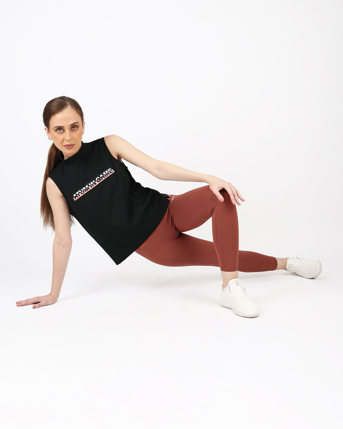 Sleeveless Training Black Tank Top-Atum -11103182