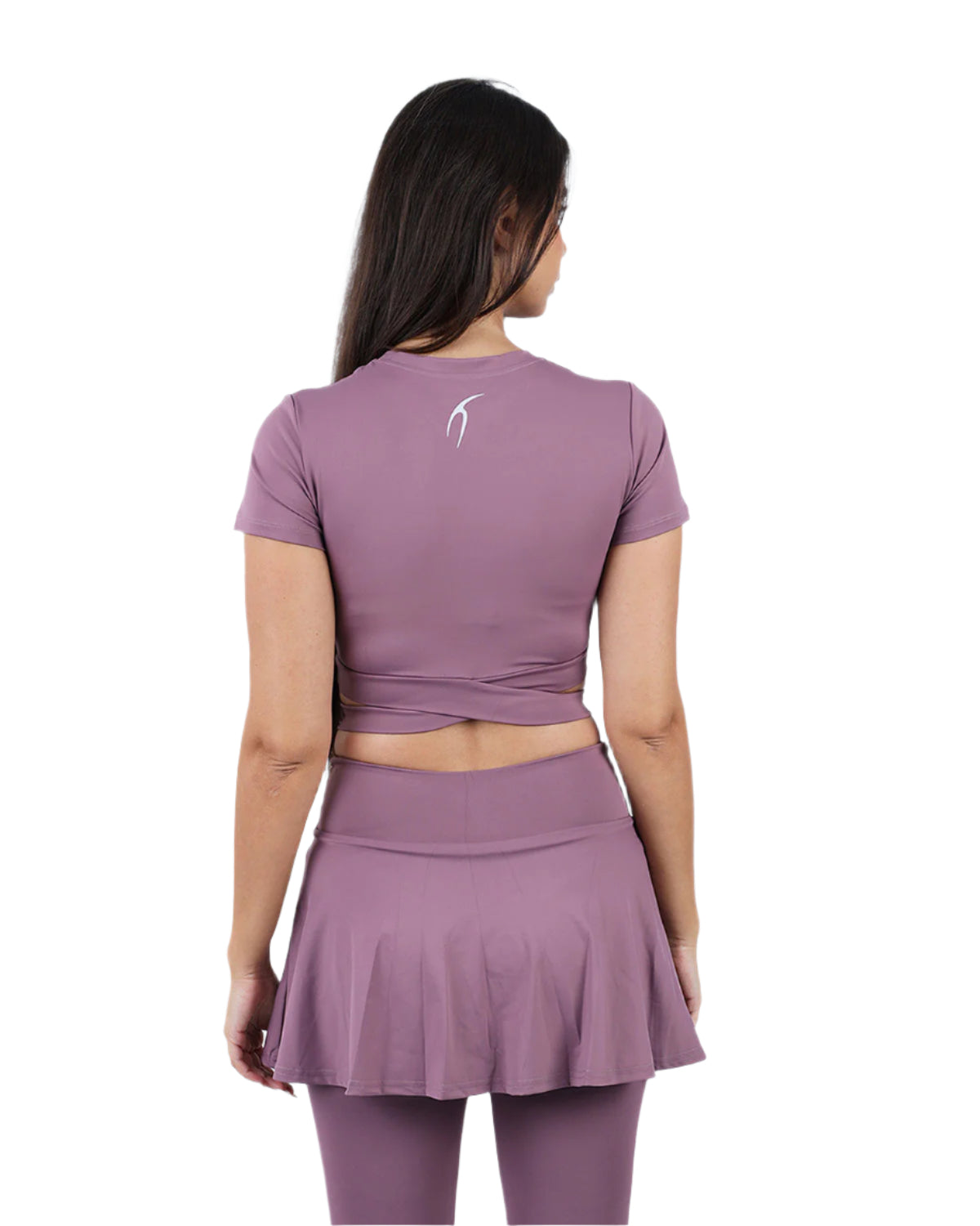 Twisted Short Sleeves Purple Crop Top-Atum -2263683