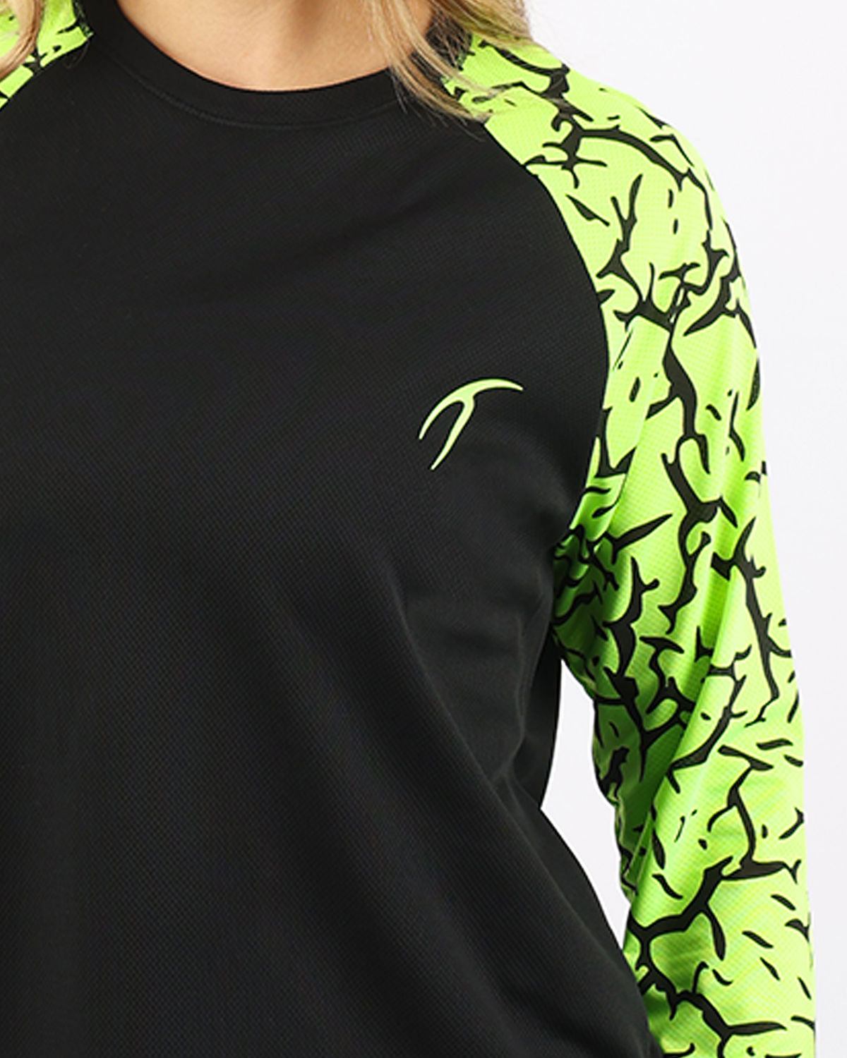 Crew Neck Long Sleeve Green Top-Atum -5237056