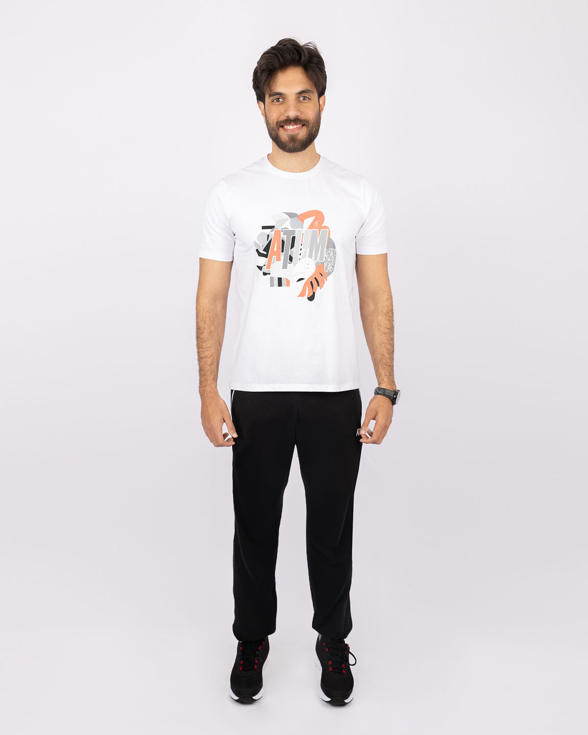 Printed White Men's T-Shirt-Atum -15550189