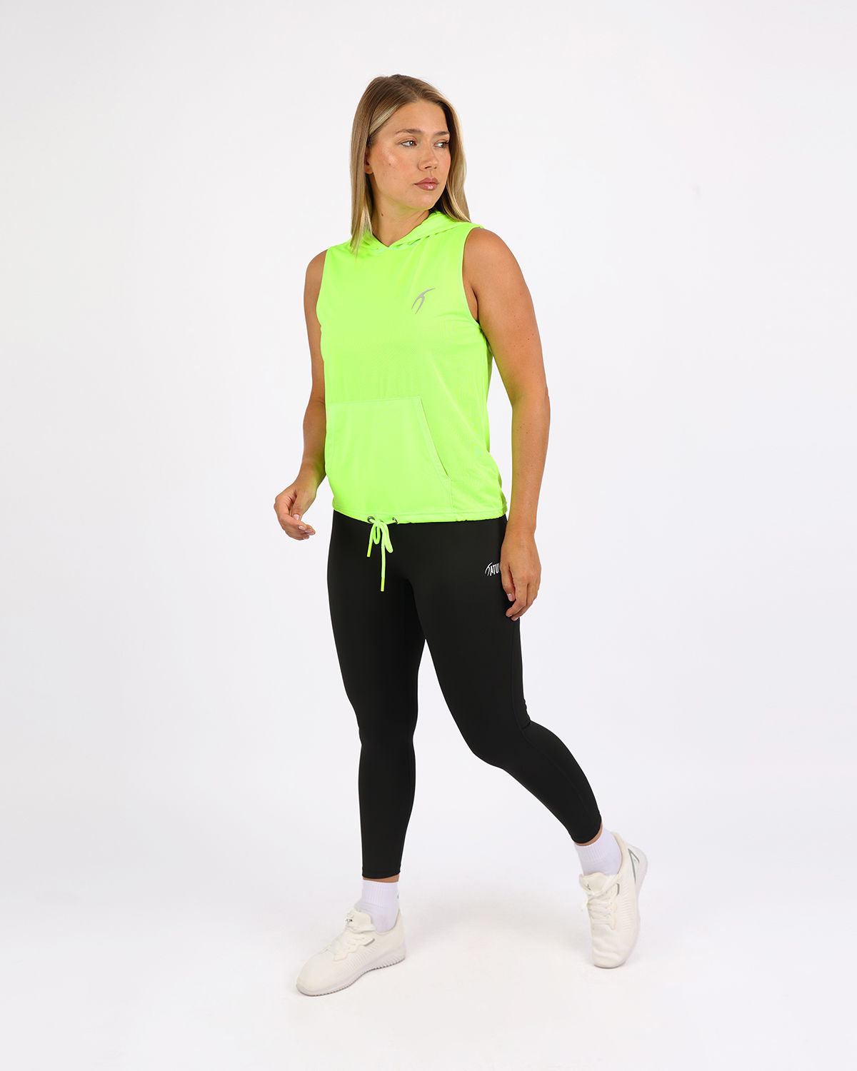 Sleeveless Breathable Lime Green Women's Hoodie-Atum -33856315