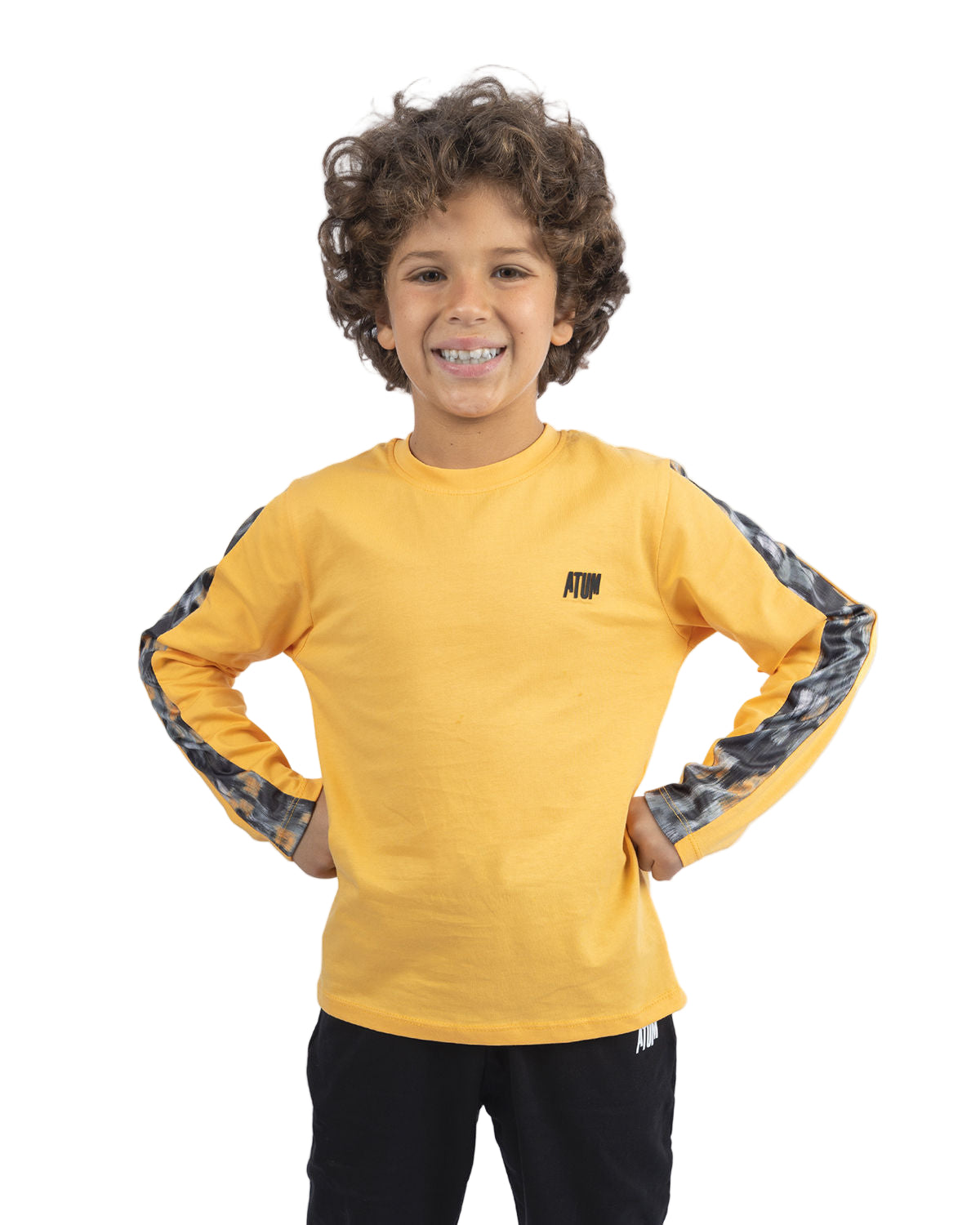 Long Sleeves Boy's Gold T-Shirt-Atum -93936140
