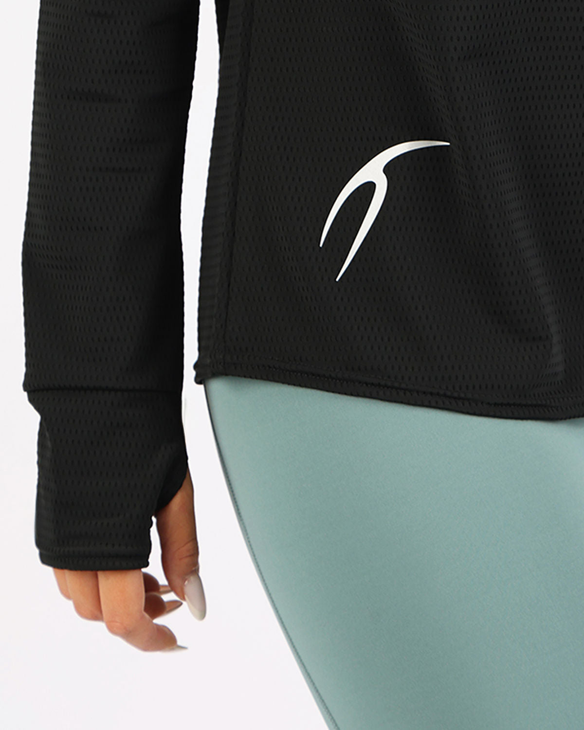 Long-Sleeve Training Black Top-Atum -812804