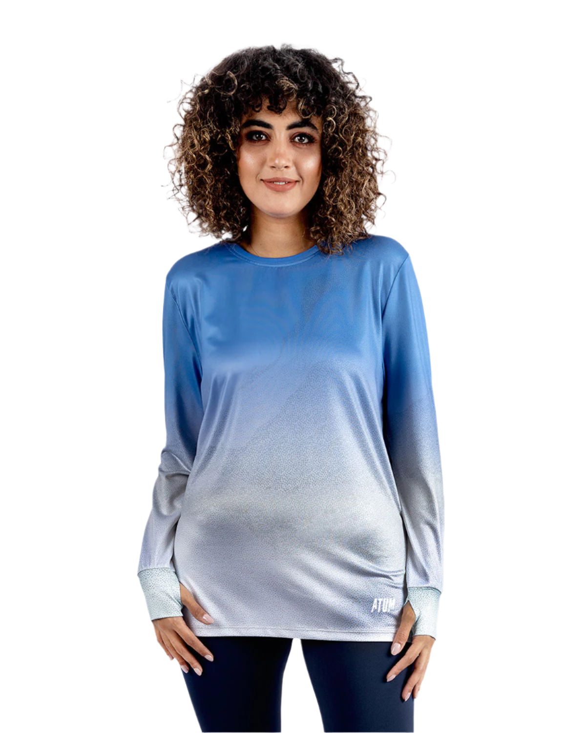 Women's Gradient Blue Top-Atum -13276802