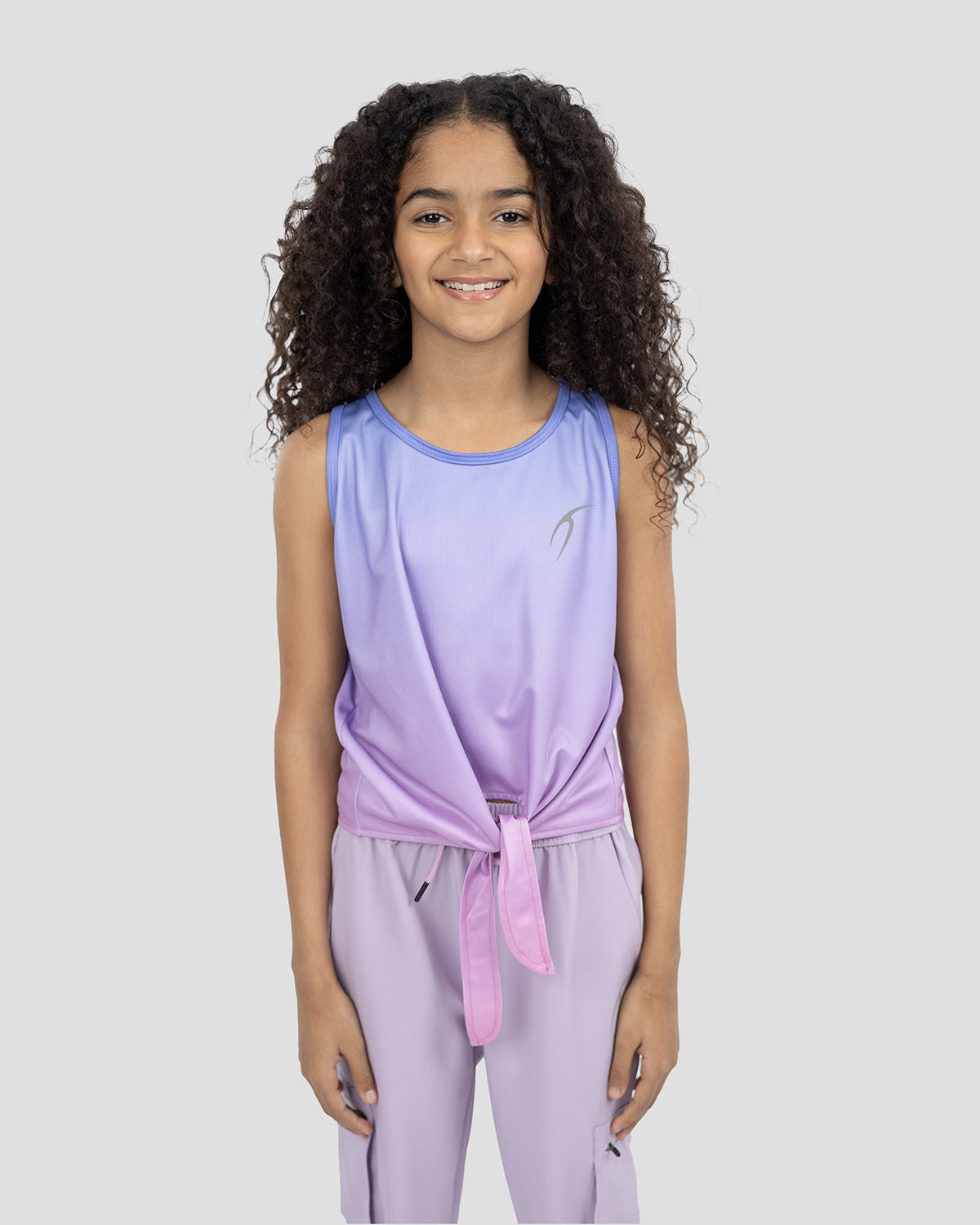 Girls Plain Purple Tank Top-Atum -23072346