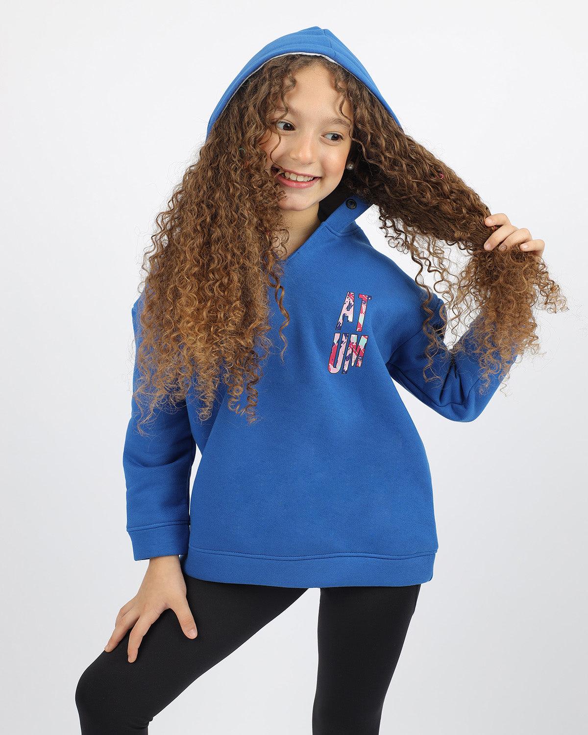 Oversized Girl's Blue Sweatshirt-Atum -10536122