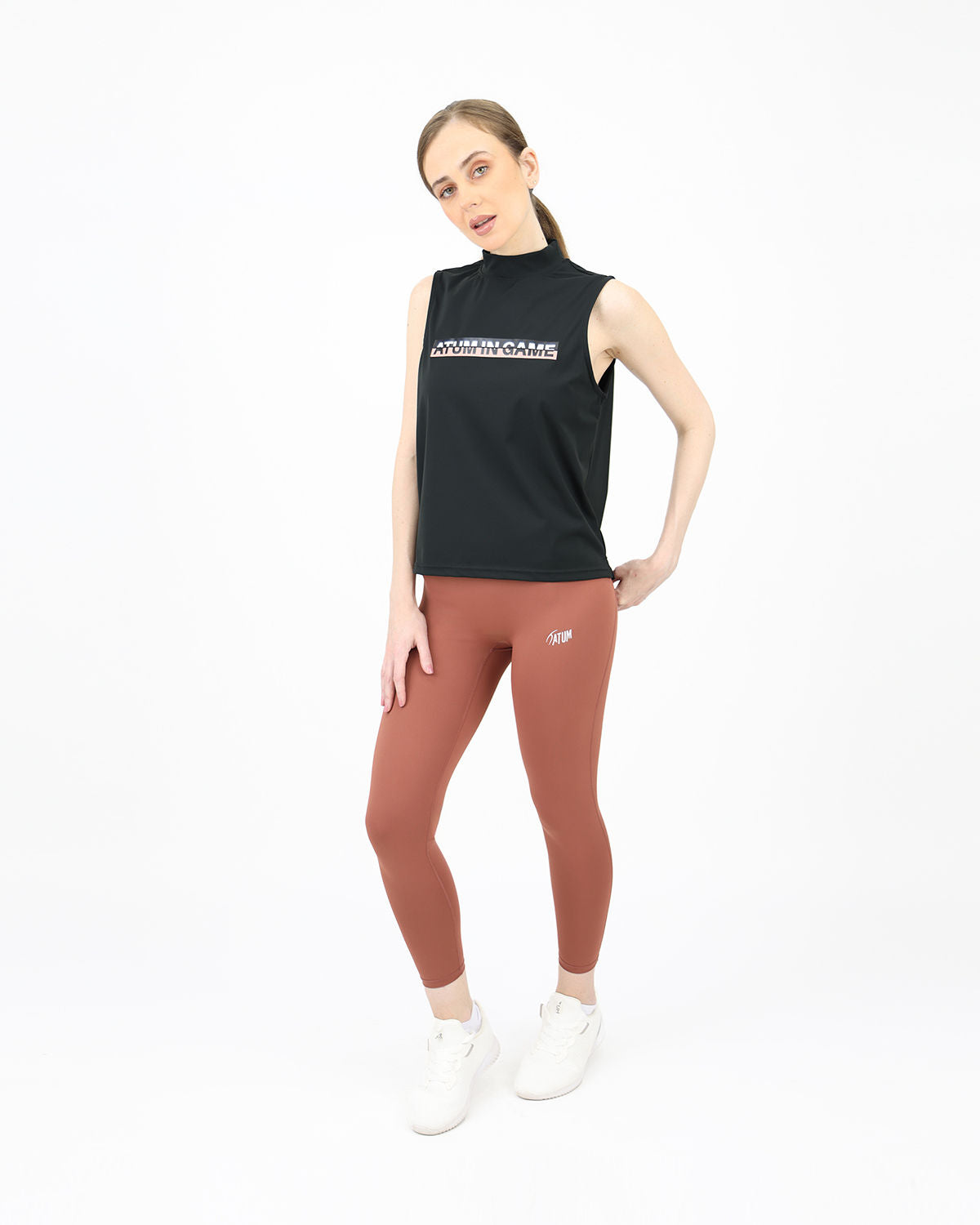 Sleeveless Training Black Tank Top-Atum -19344963
