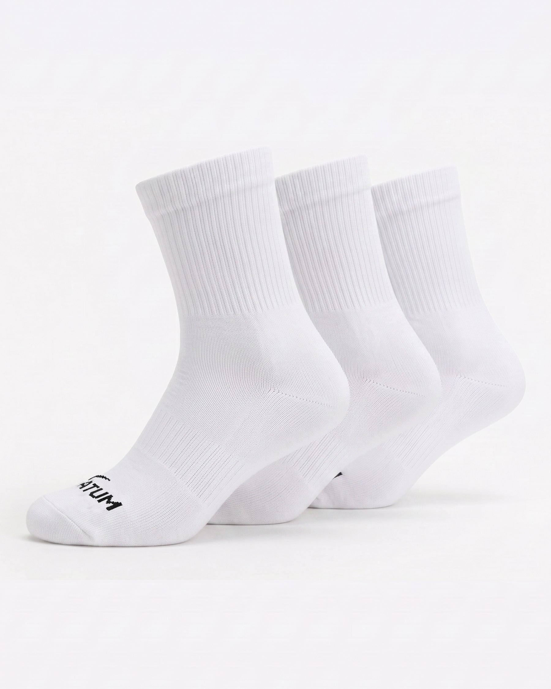Kids Mid-Crew White Socks-Pack of 3