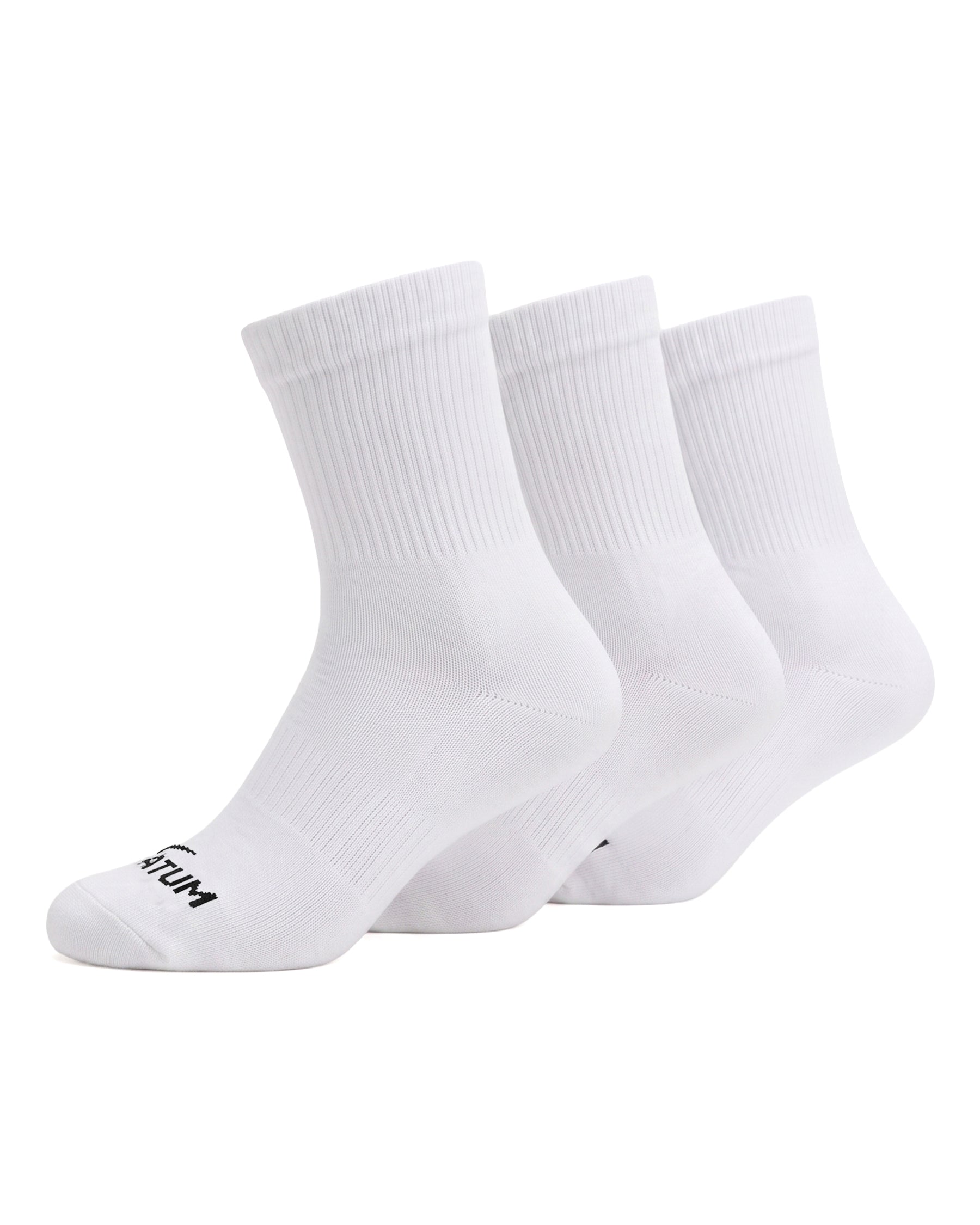 Kids Mid-Crew White Socks-Pack of 3-Atum -29614462