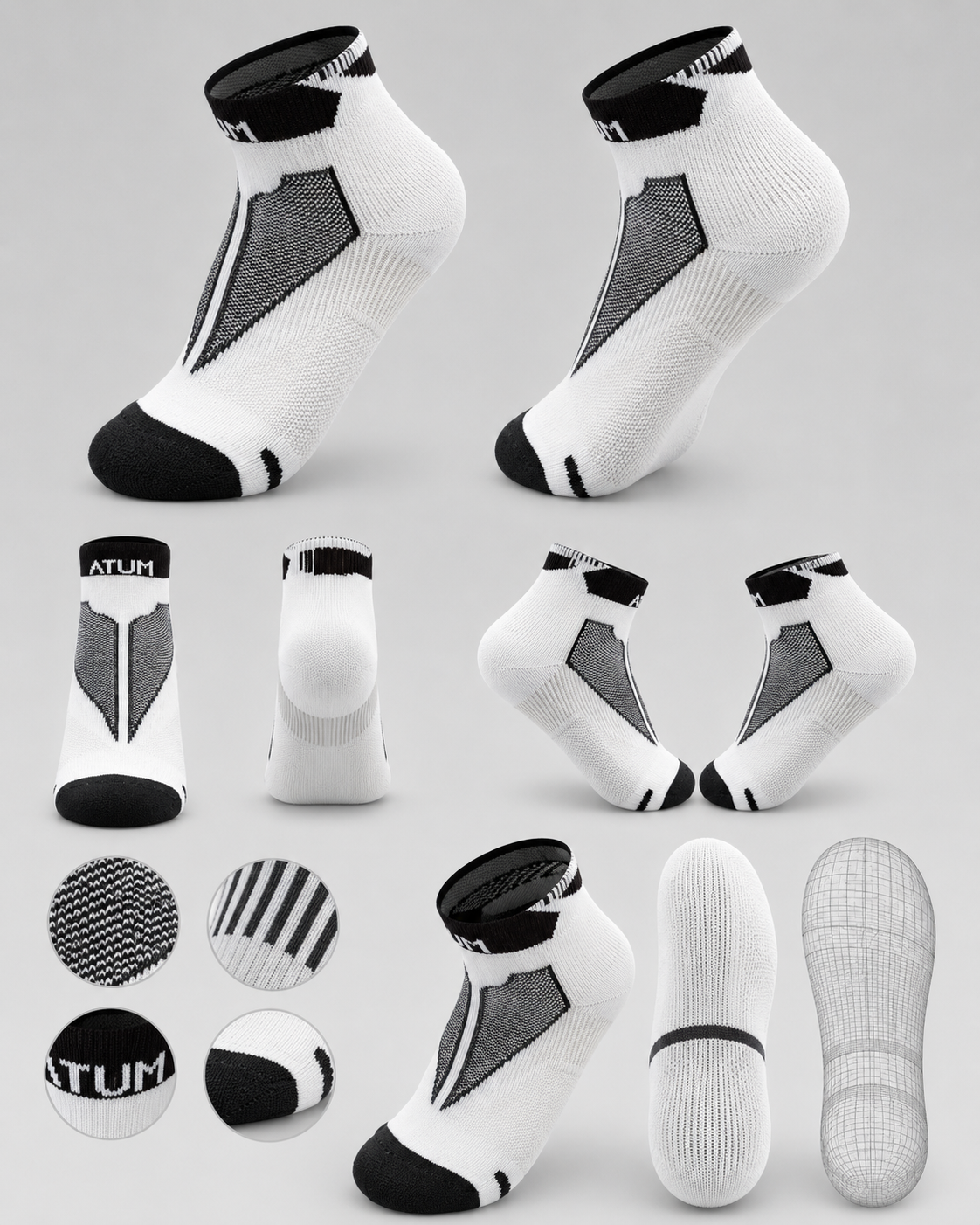 Kids Low-Cut White Training Socks