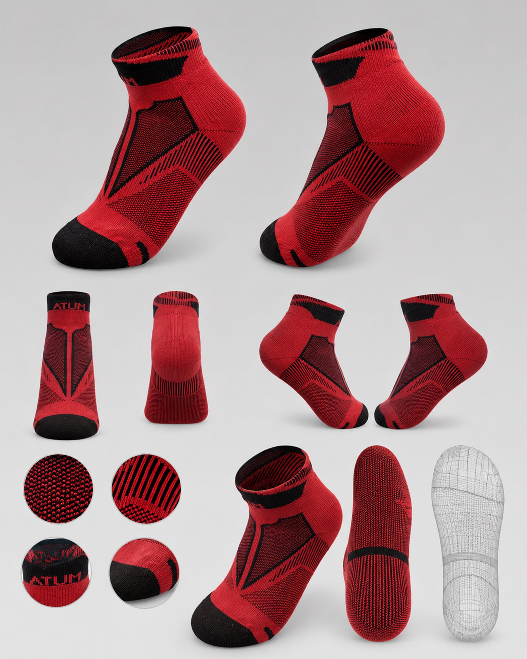 Kids Low-Cut Red Training Socks