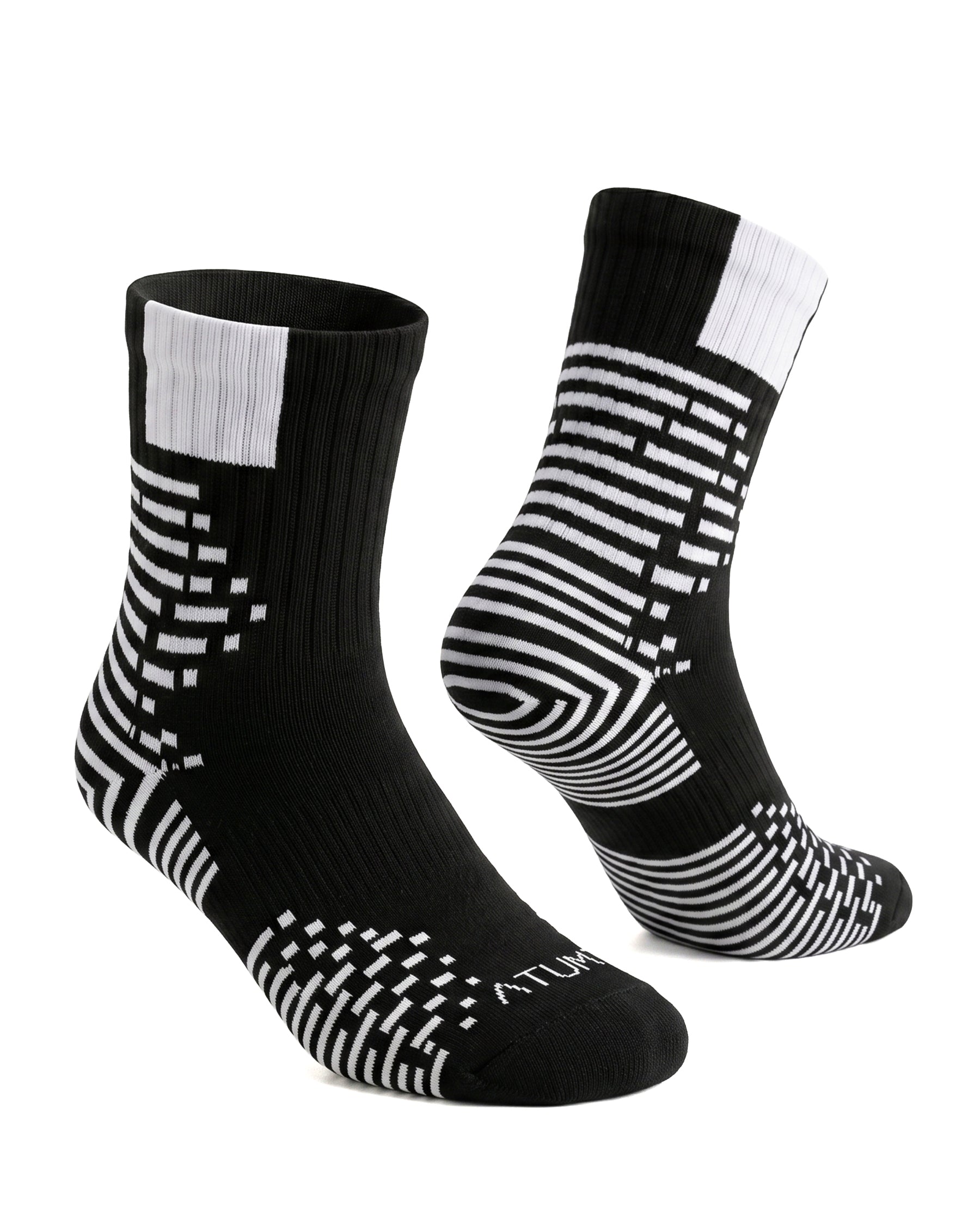 Kids Mid-Crew Black-Tex Training Socks-Atum -63456996