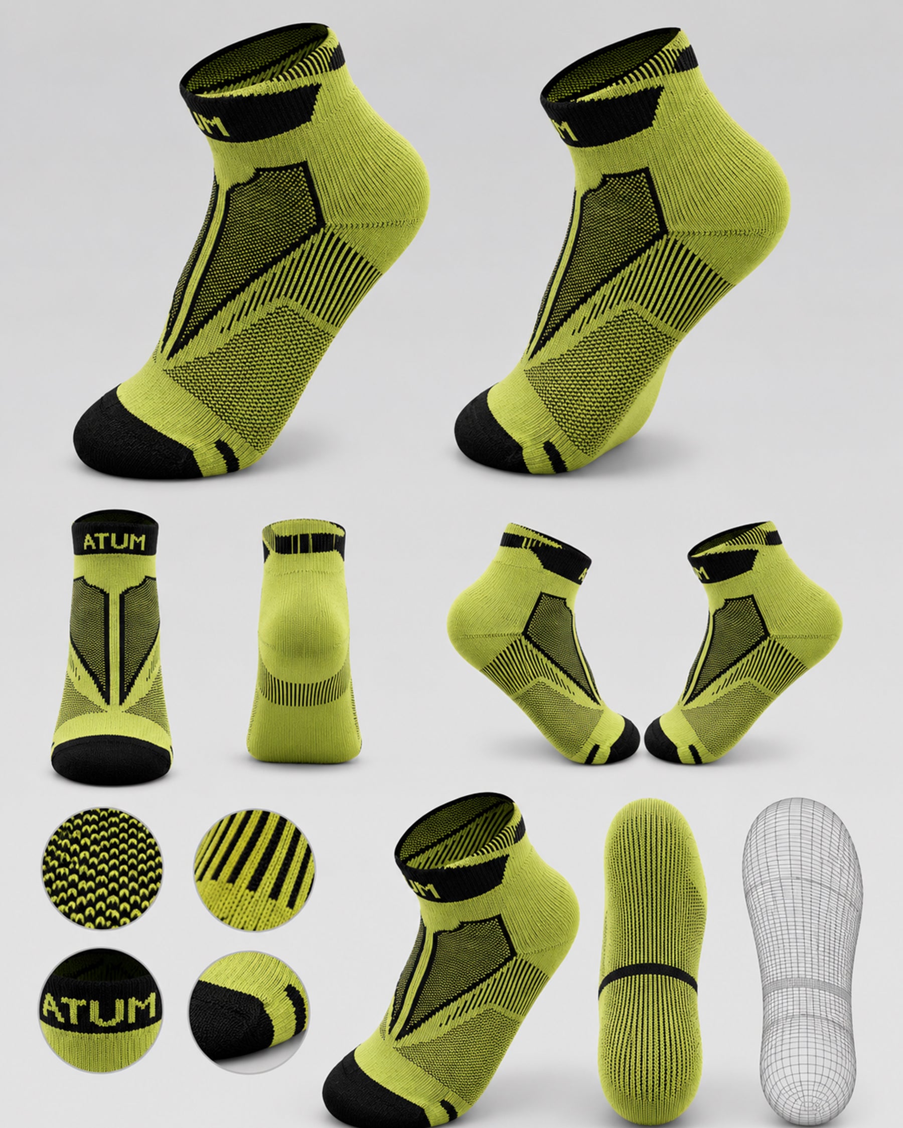 Kids Low-Cut Green Training Socks