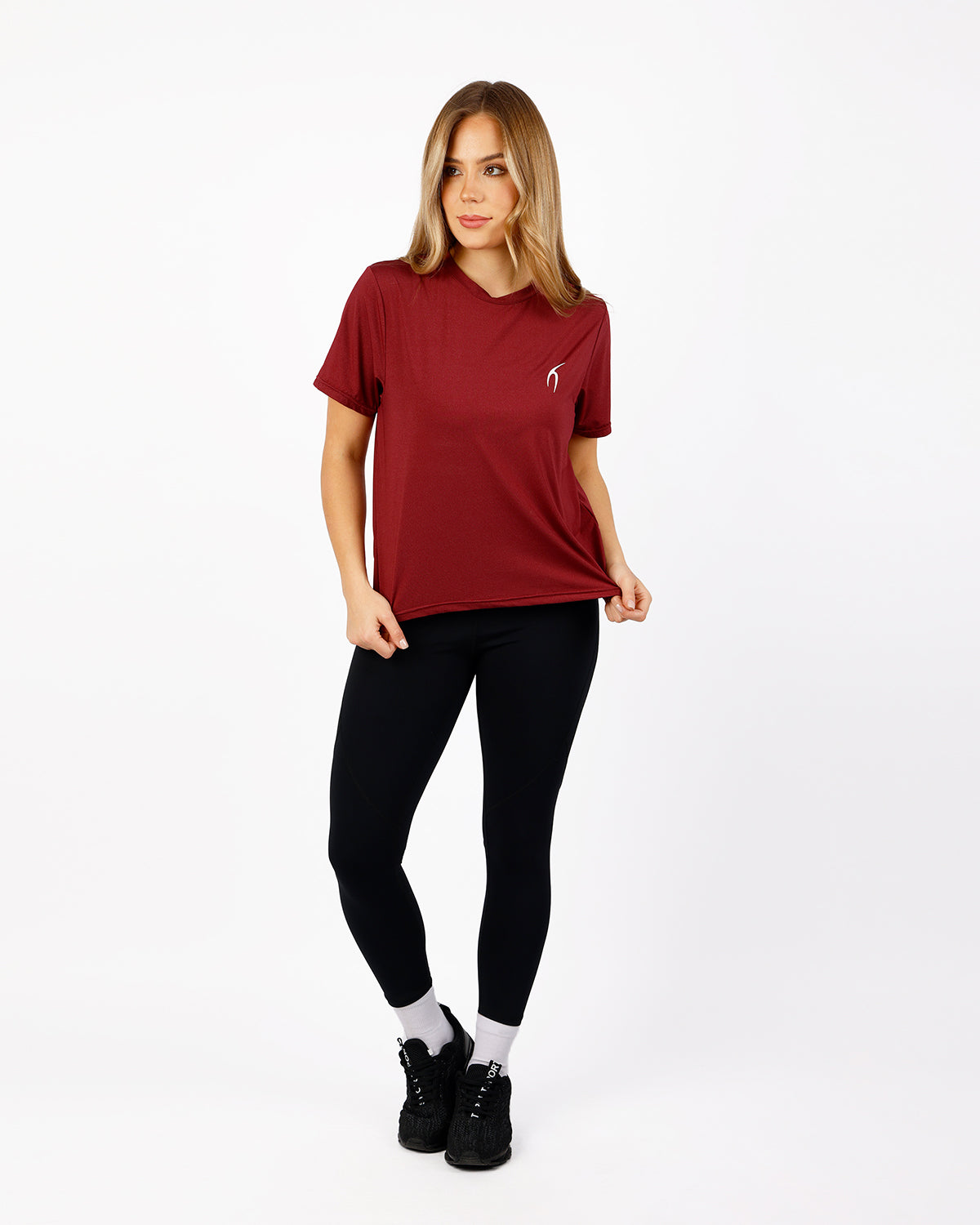 Hyper Short-Sleeves Burgundy Training Top-Atum -54630770