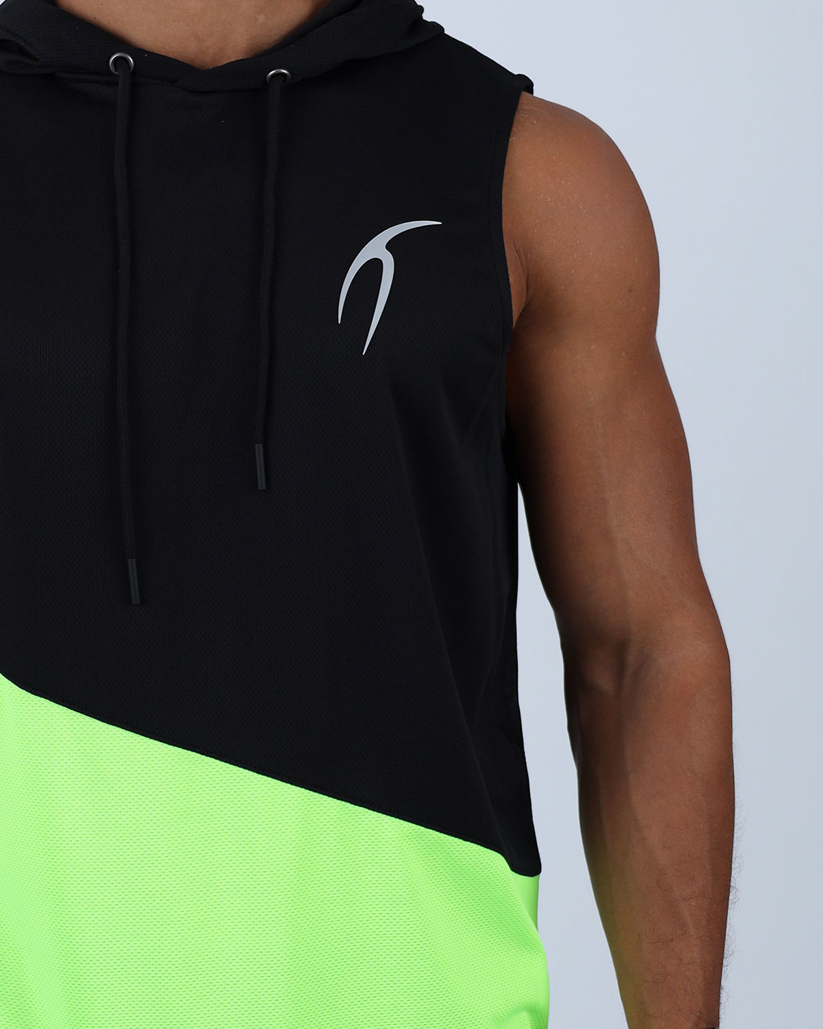 Sleeveless Breathable Green Hoodie-Atum -58754580