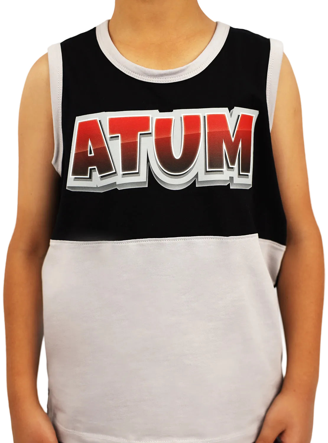 Graphic Logo Boy's Black Tank Top-Atum -24269956